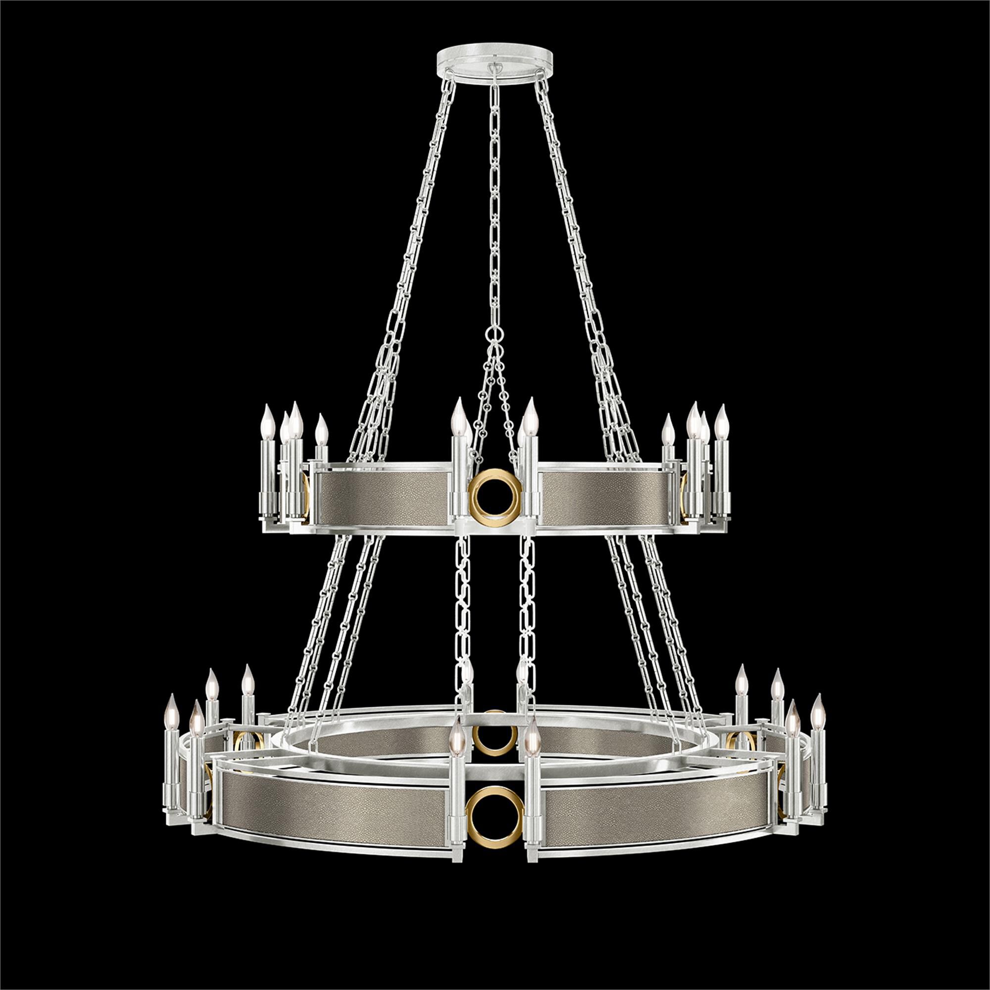 Shown in Silver Leaf and Brass  finish and Coco accent