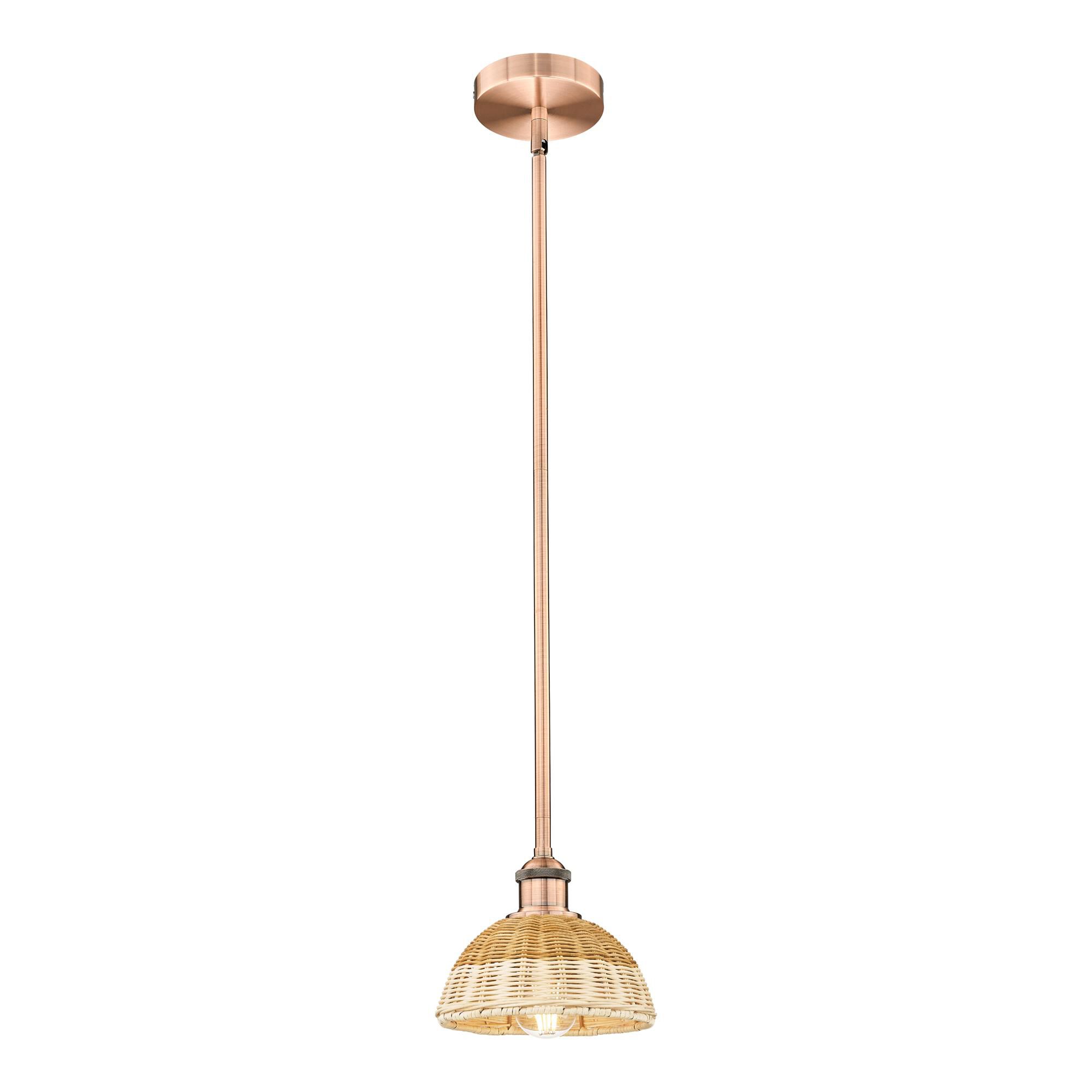 Shown in Antique Copper finish and Natural shade