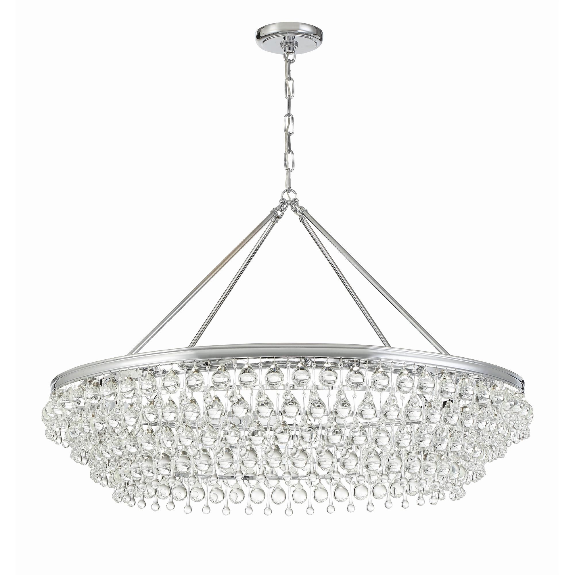Shown in Polished Chrome finish and Clear Glass Drops crystal
