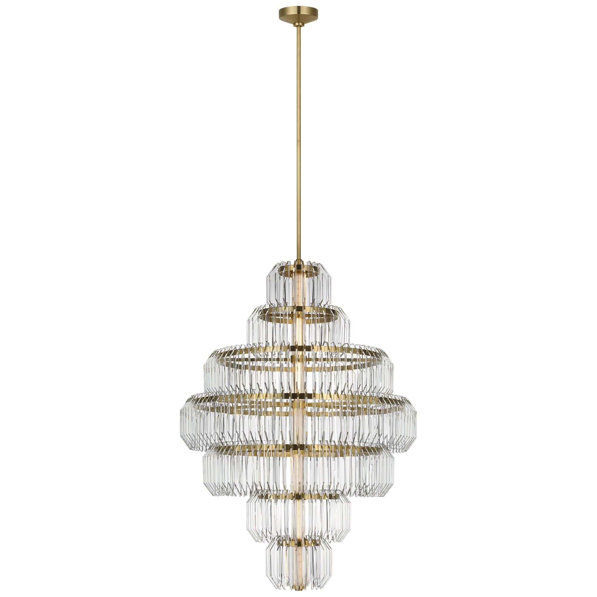 Shown in Natural Brass finish and Clear crystal