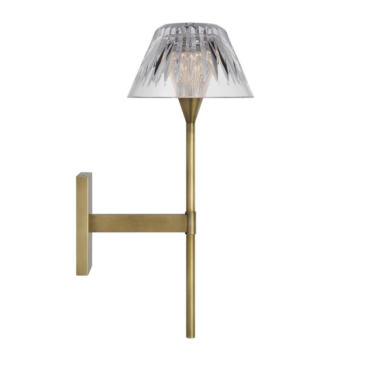 Shown in Natural Brass finish and Clear crystal