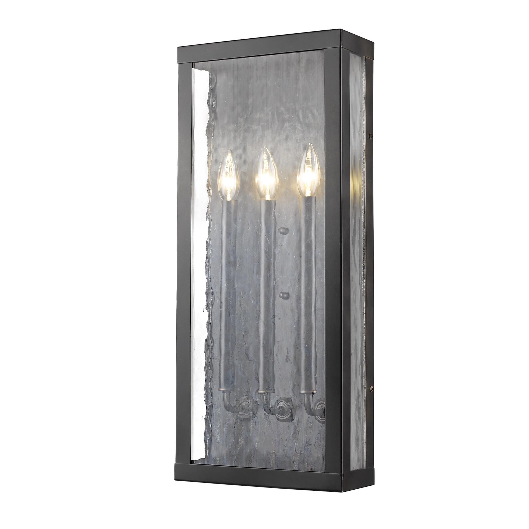 Shown in Oil Rubbed Bronze finish and Clear glass and Clear Water Glass Panes shade