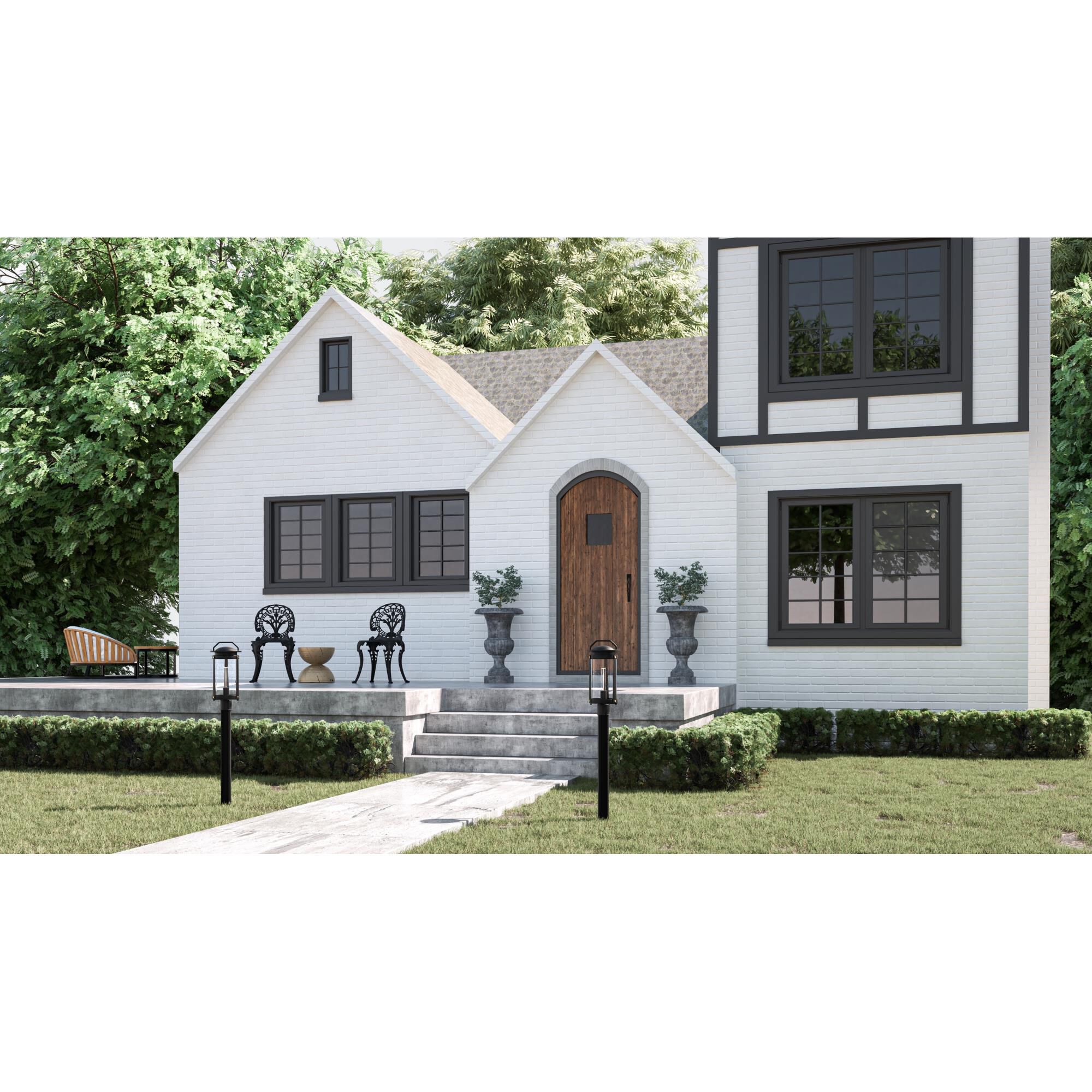 Shown in Earth Black finish and Clear Seedy glass