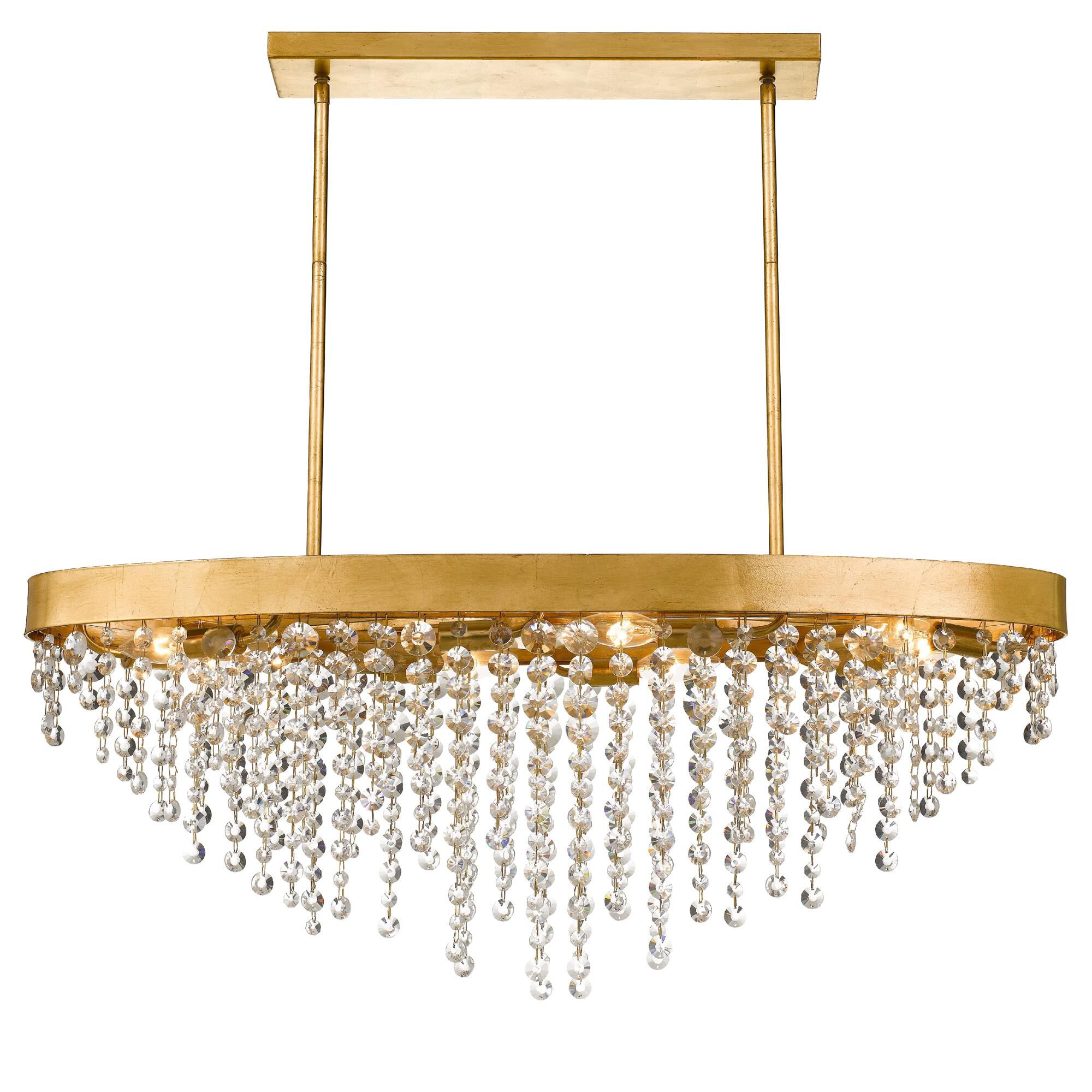 Shown in Antique Gold finish and Clear Hand Cut crystal