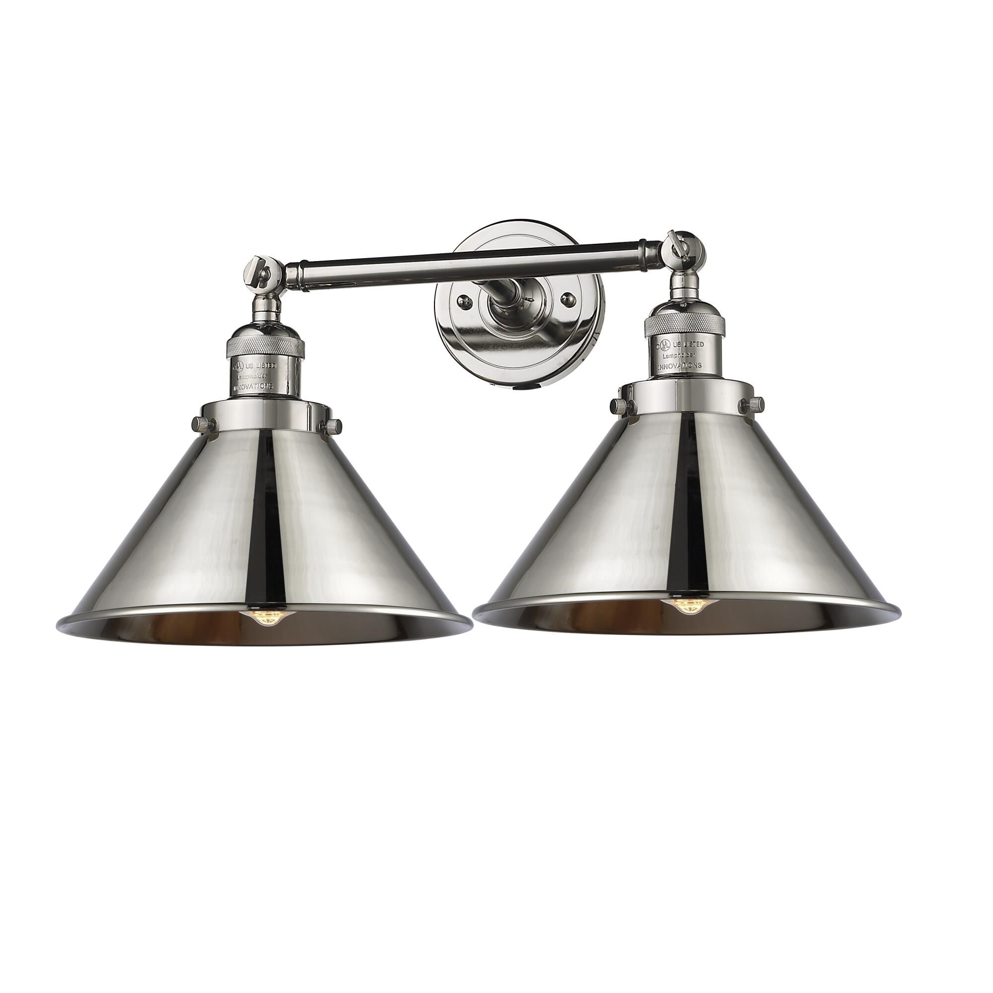 Shown in Polished Nickel finish and Polished Nickel shade