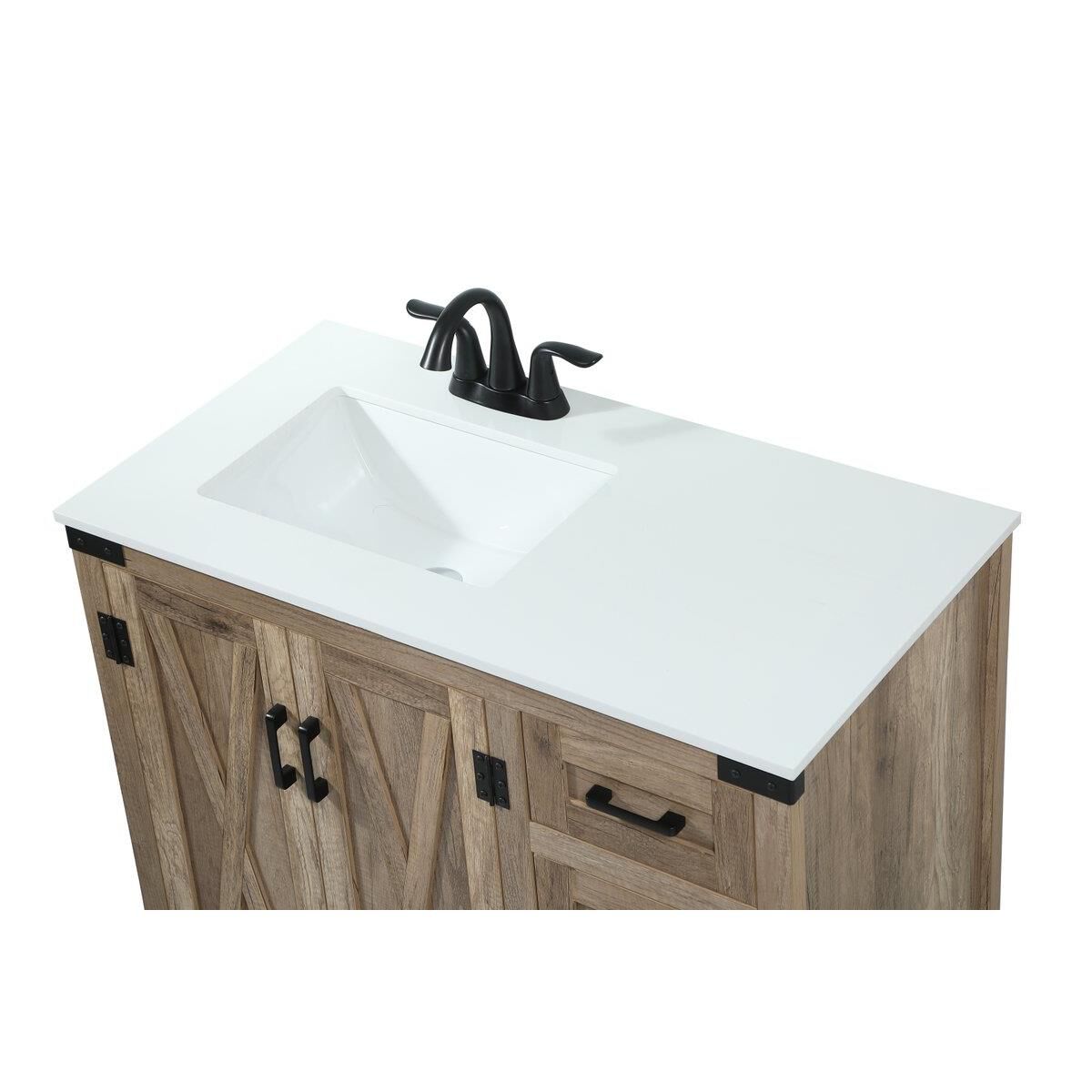 Shown in Natural Oak finish and Without Backsplash accent