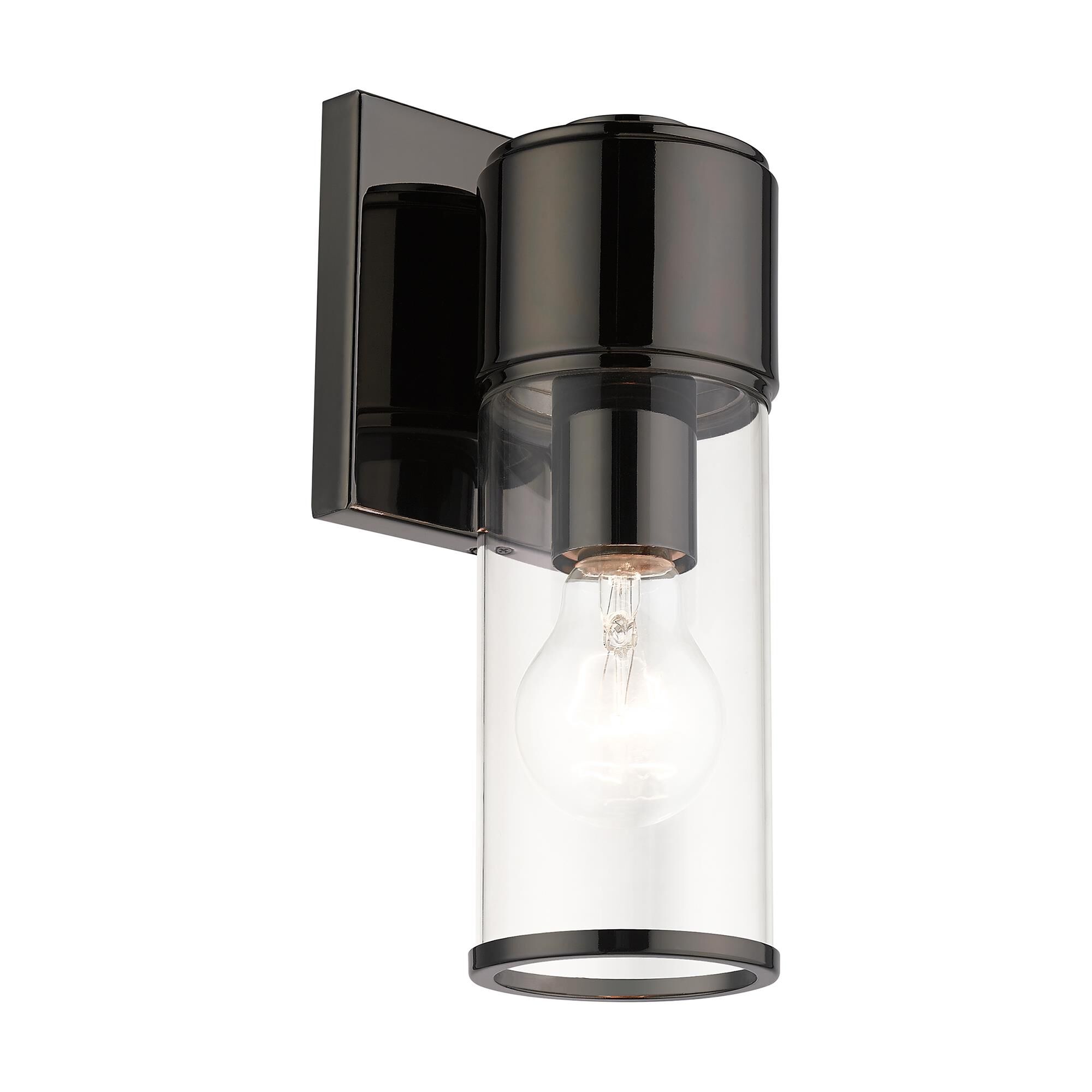 Shown in Black Chrome finish and Clear  glass