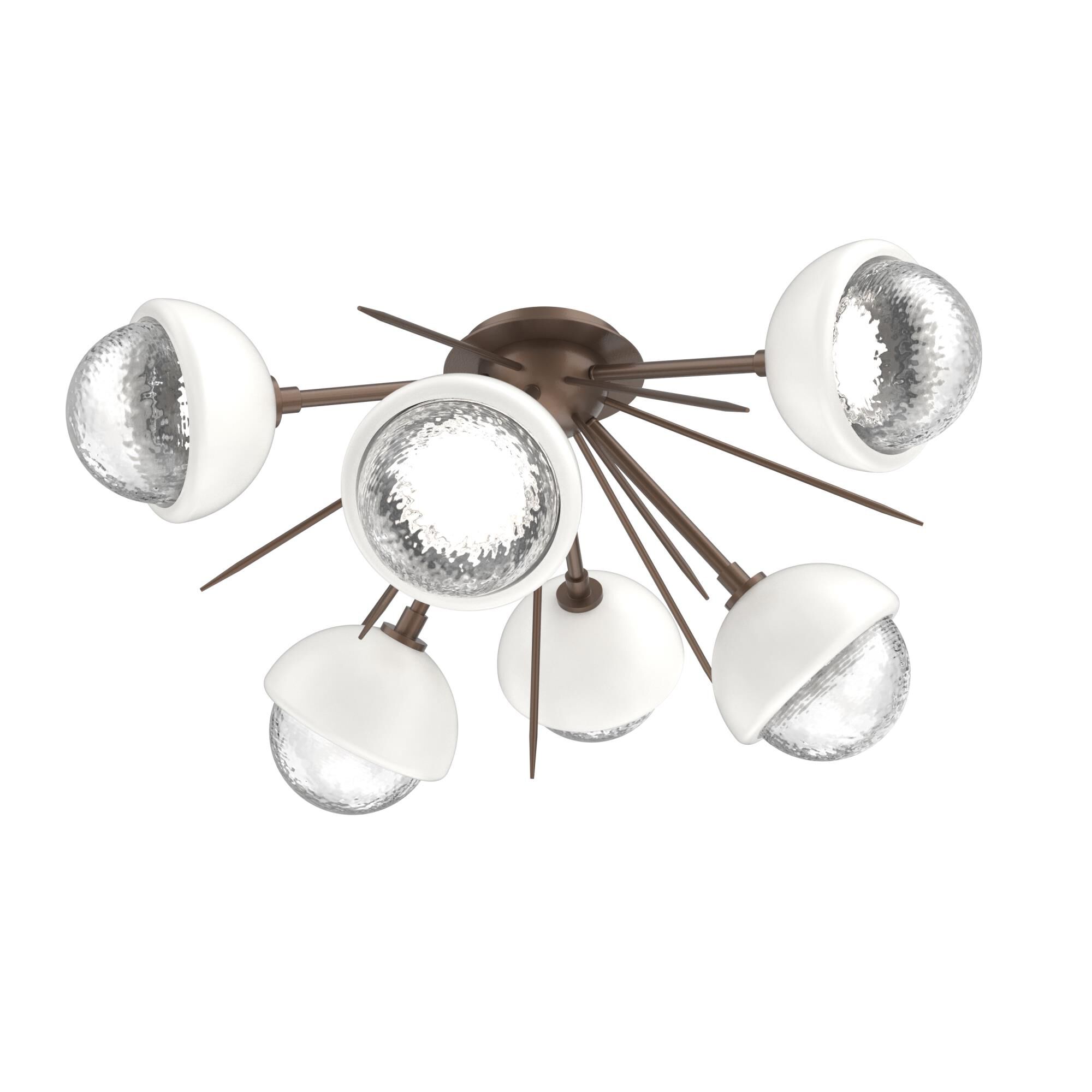 Shown in Burnished Bronze finish and Clear glass and Salt White accent