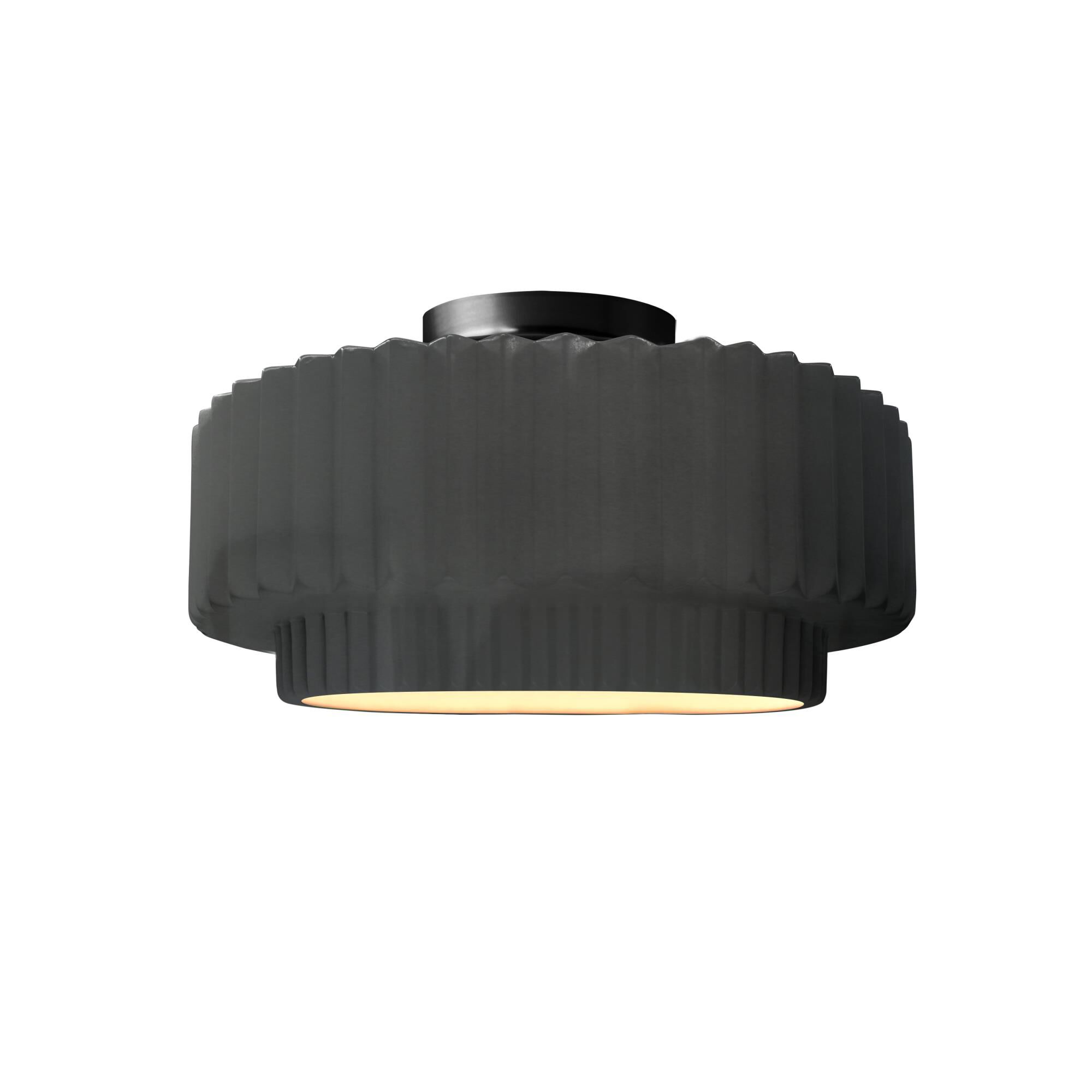Pleated Tier 12 Inch Semi Flush Mount by Justice Design Group