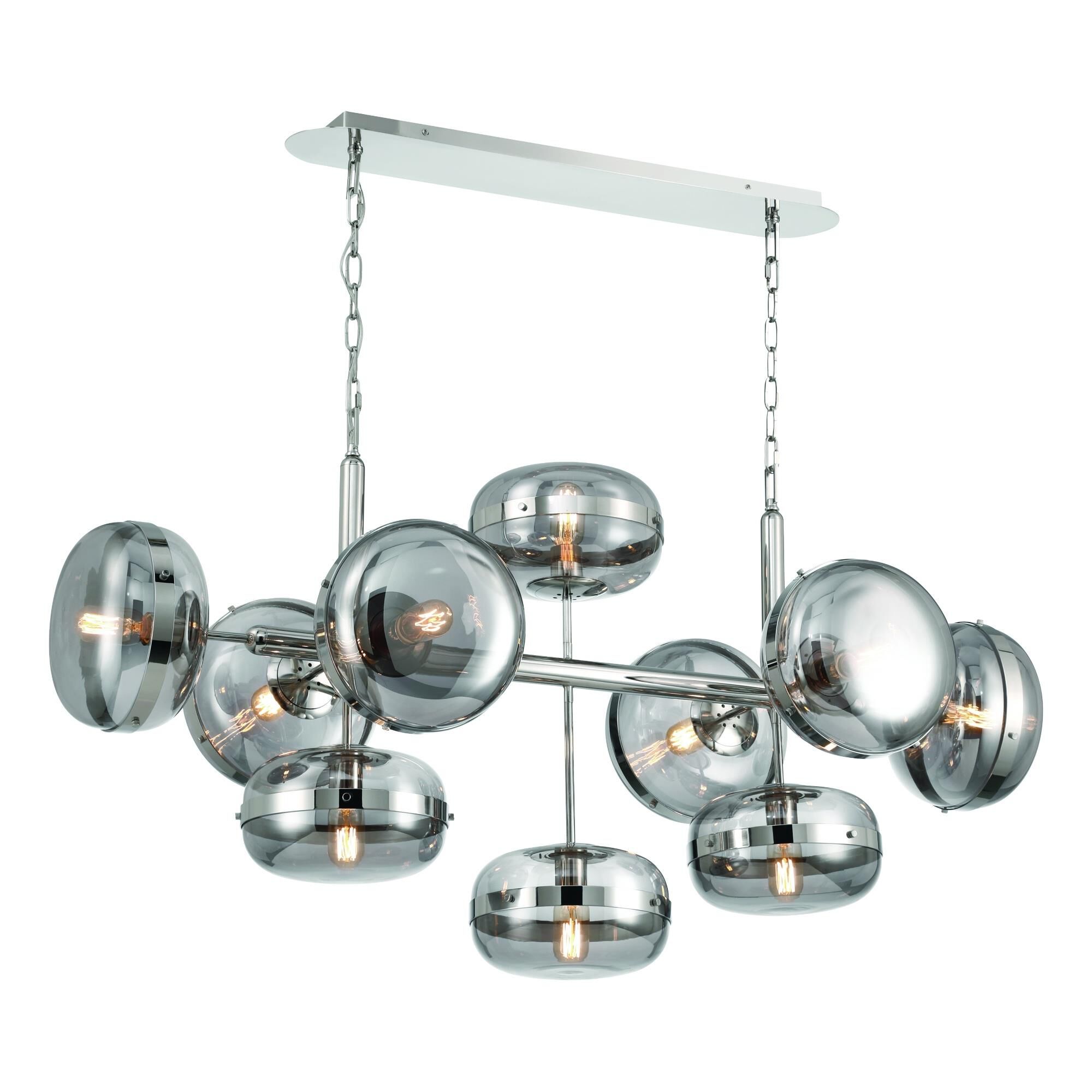Shown in Nickel finish and Glass shade
