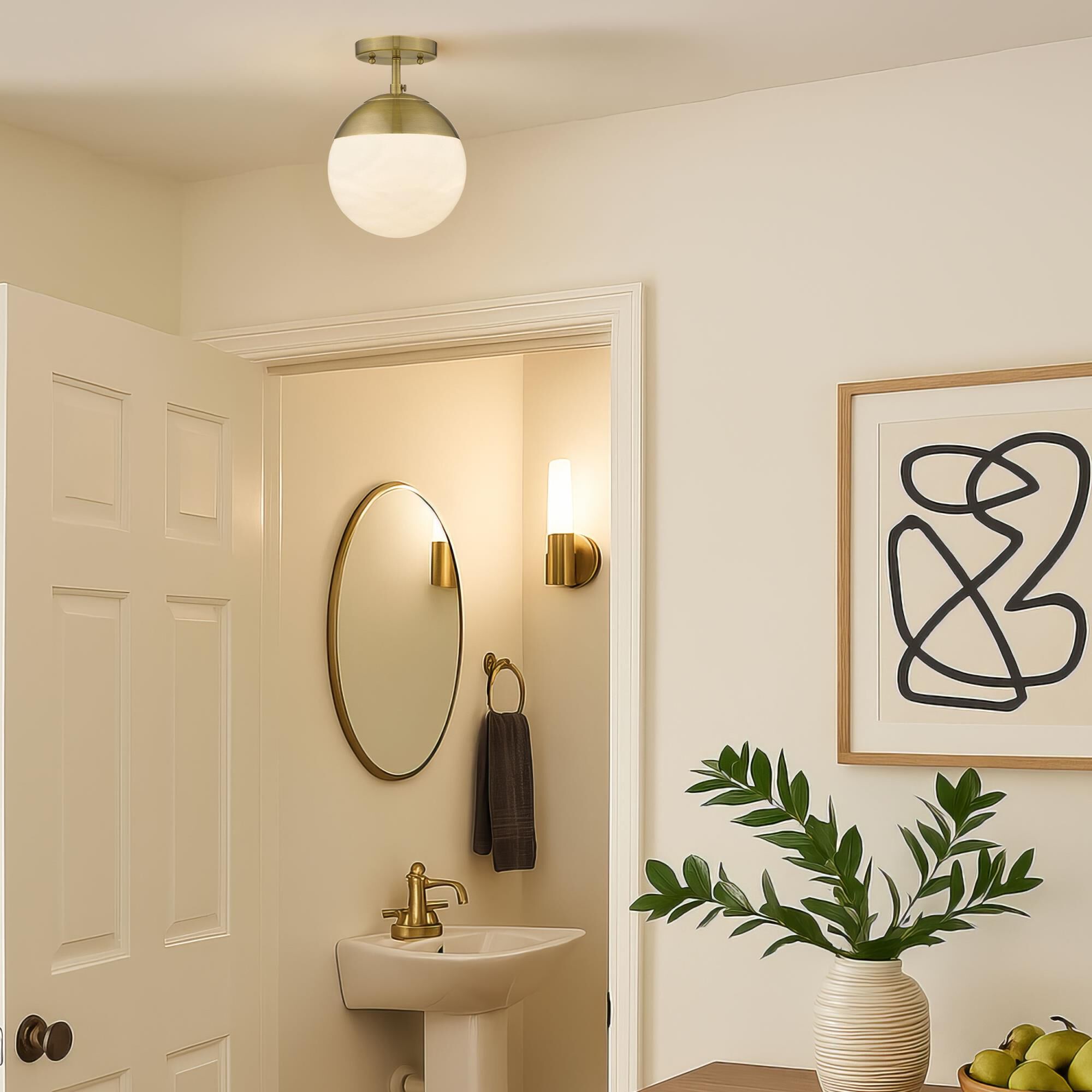 Dixon 7 Inch 1 Light Semi Flush Mount by Golden Lighting