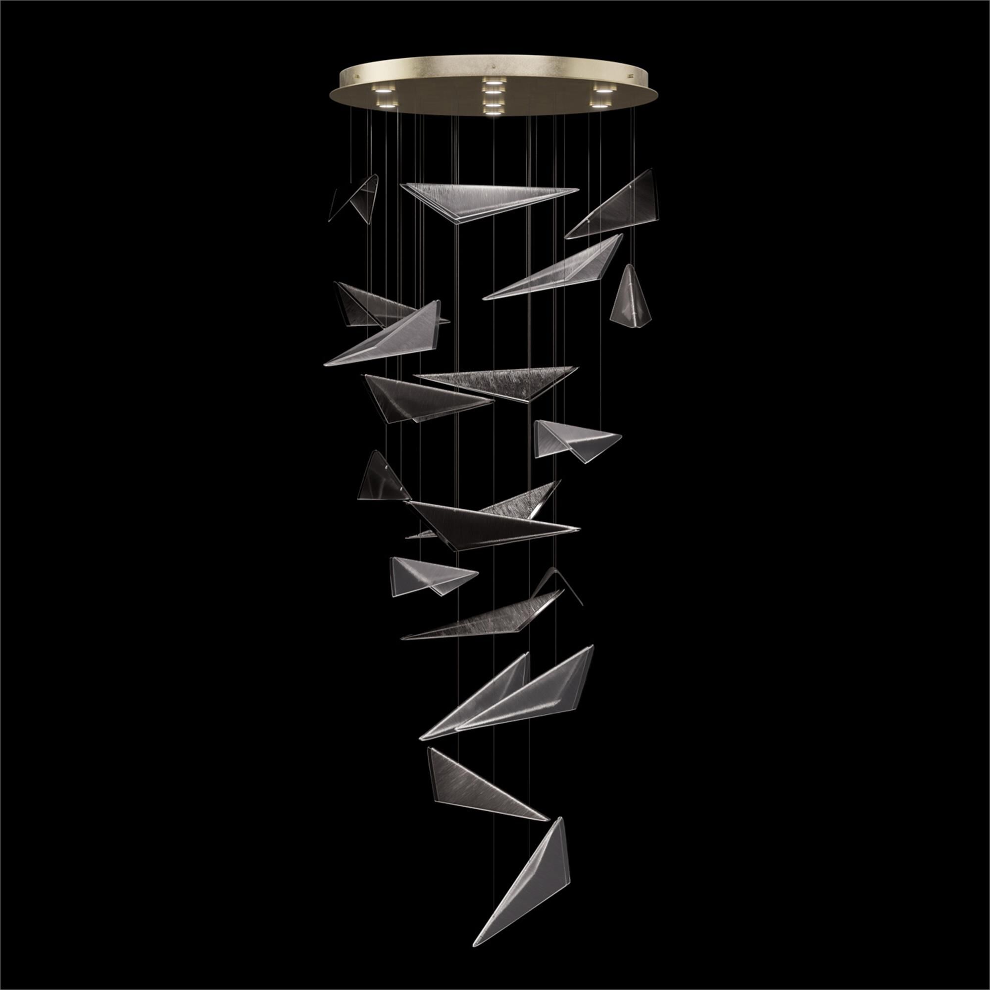 Shown in Gold finish and Smoke Linear glass