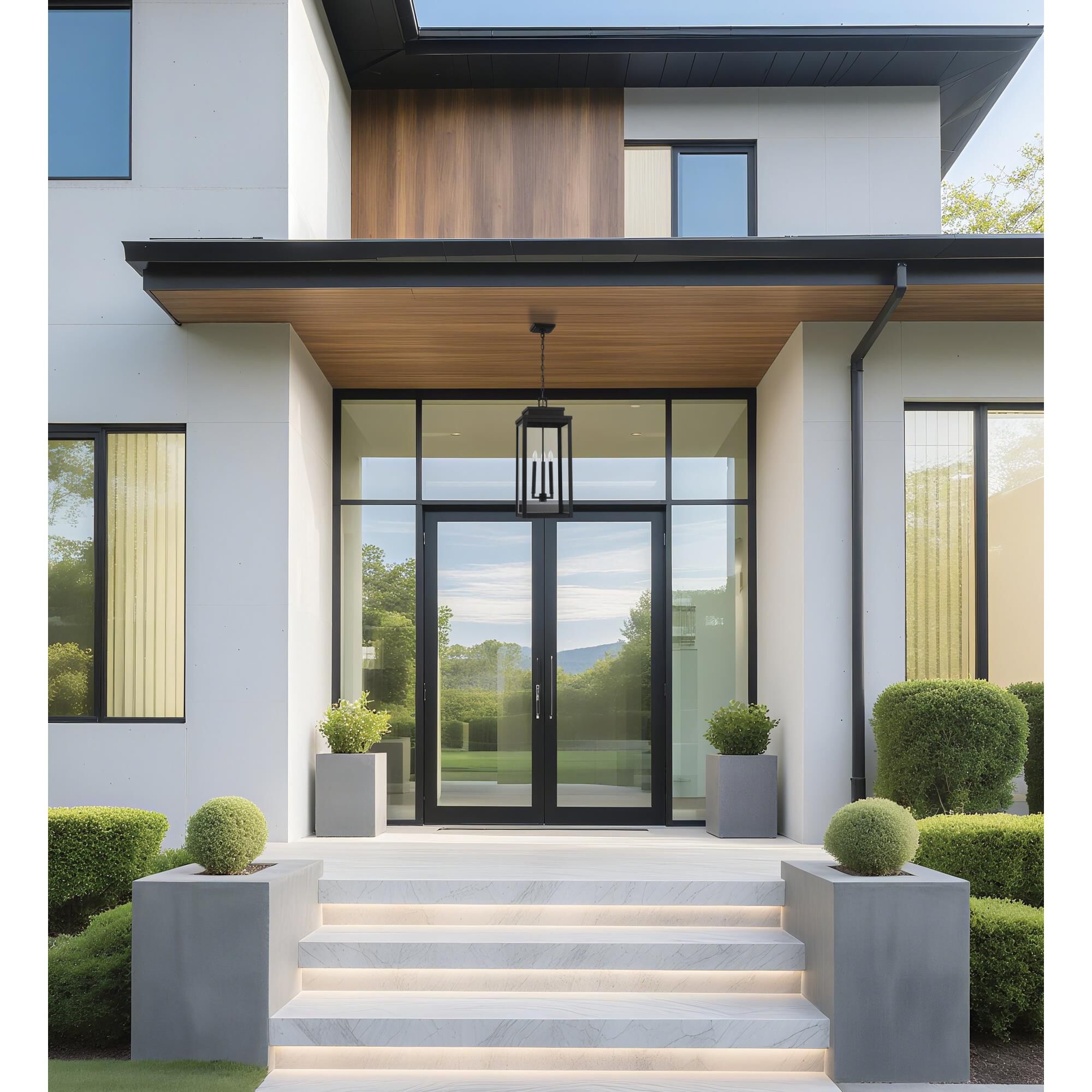 Shown in Textured Black finish and Clear glass