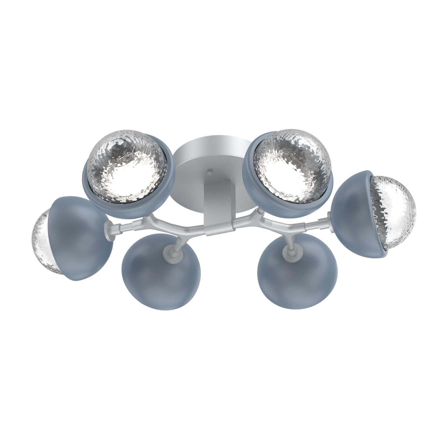 Shown in Classic Silver finish and Clear glass and Poppy Blue accent