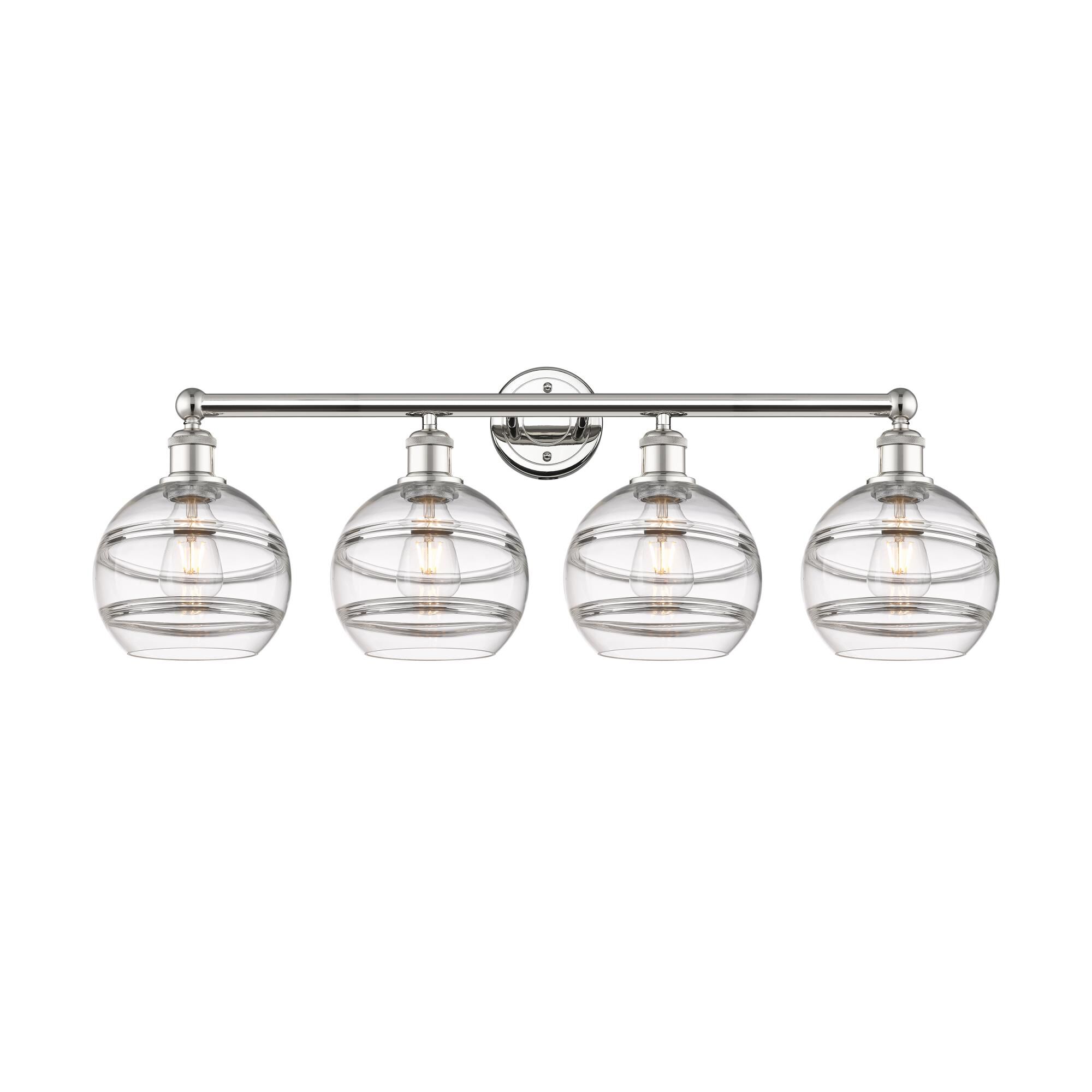 Shown in Polished Nickel finish and Clear glass