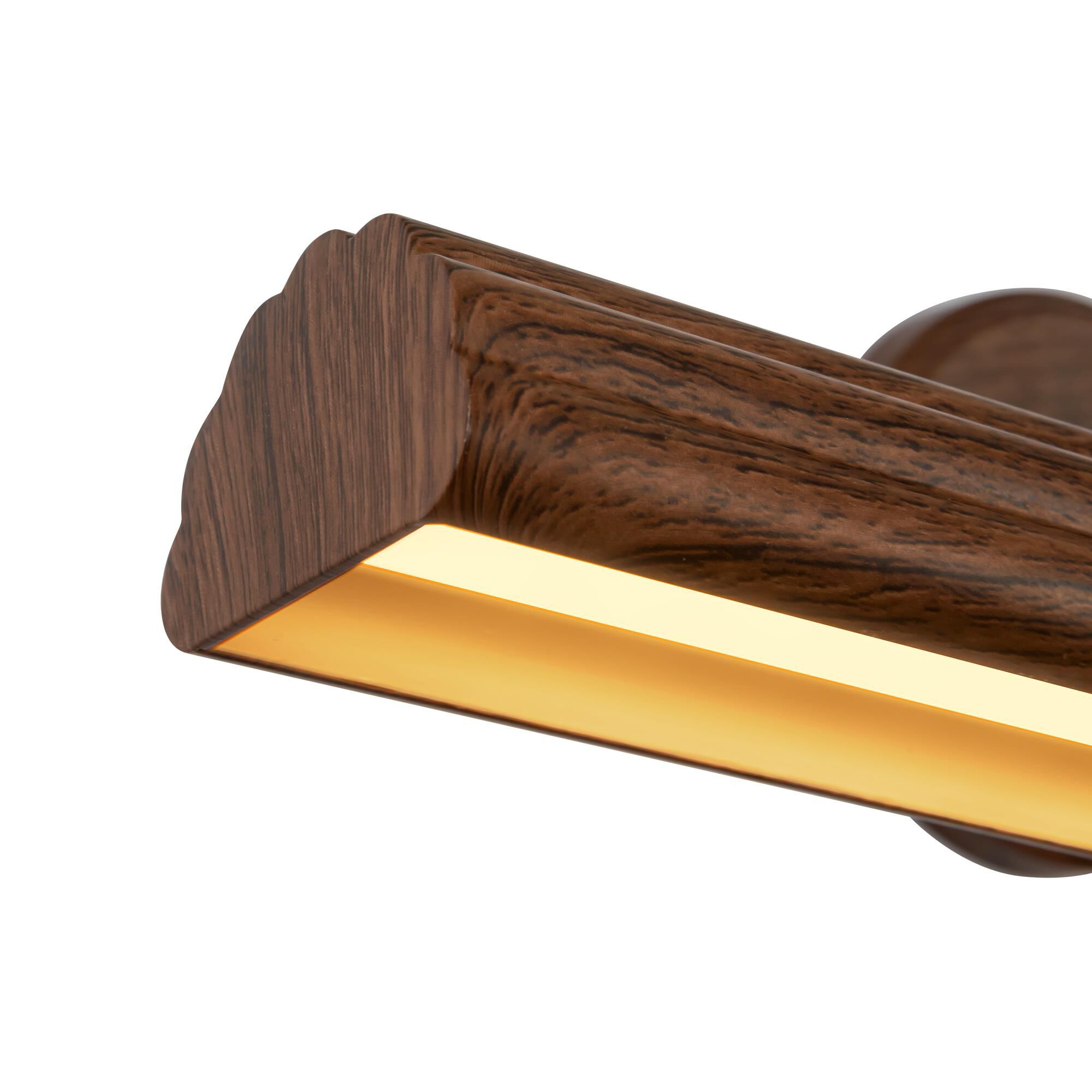 Shown in Walnut finish and Frosted Acrylic Diffuser glass and Aluminum shade