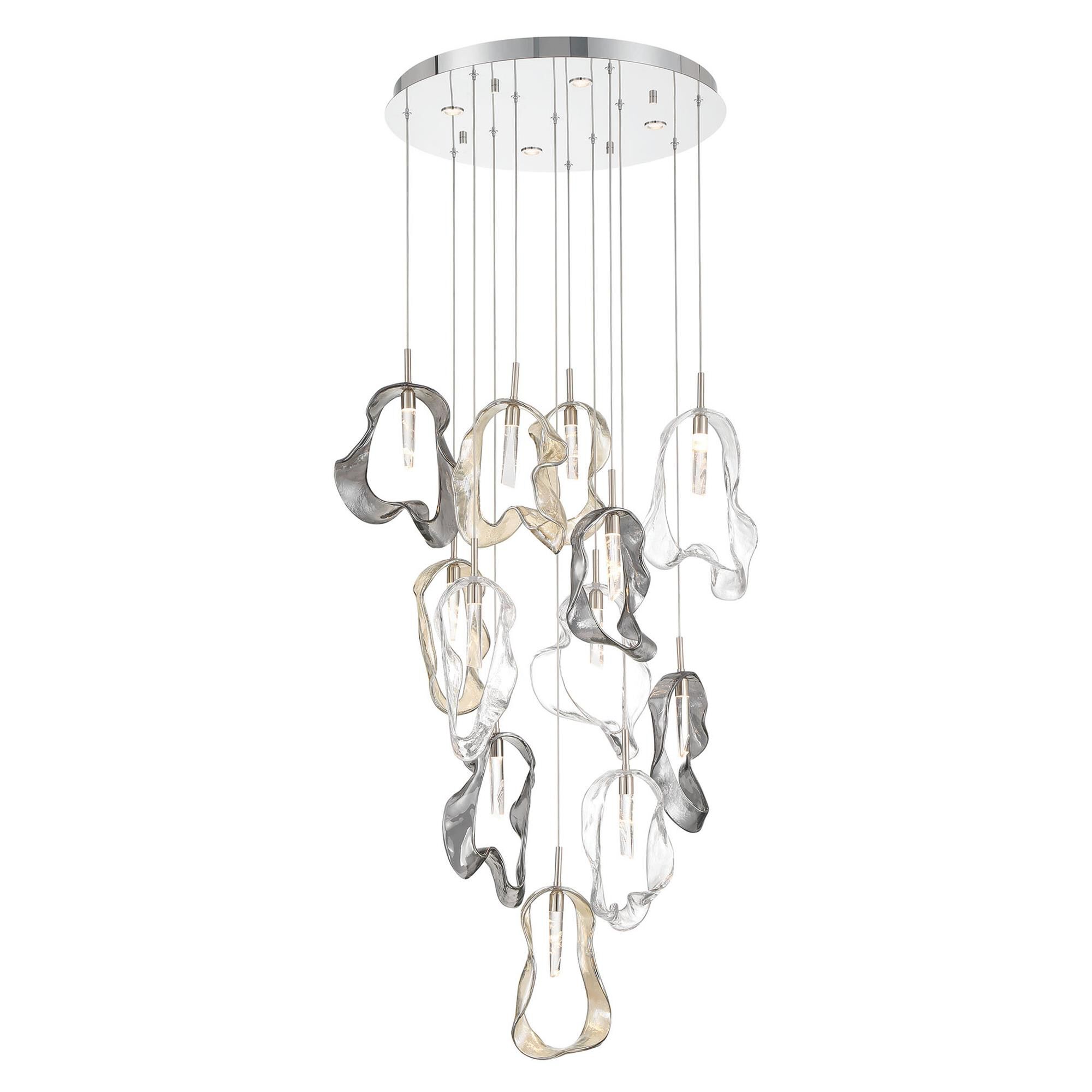 Shown in Nickel finish and Mixed glass