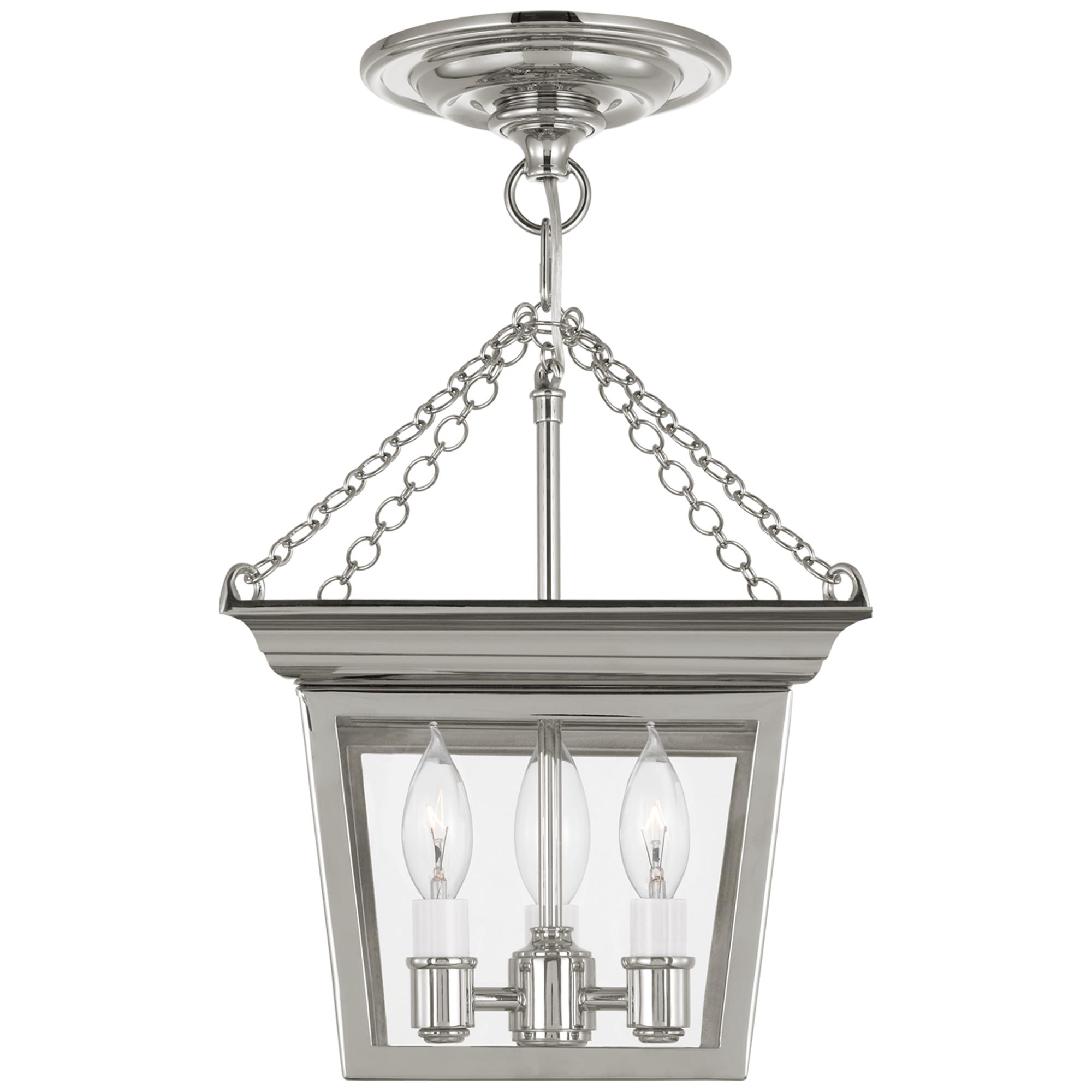 Shown in Polished Nickel finish and Clear glass