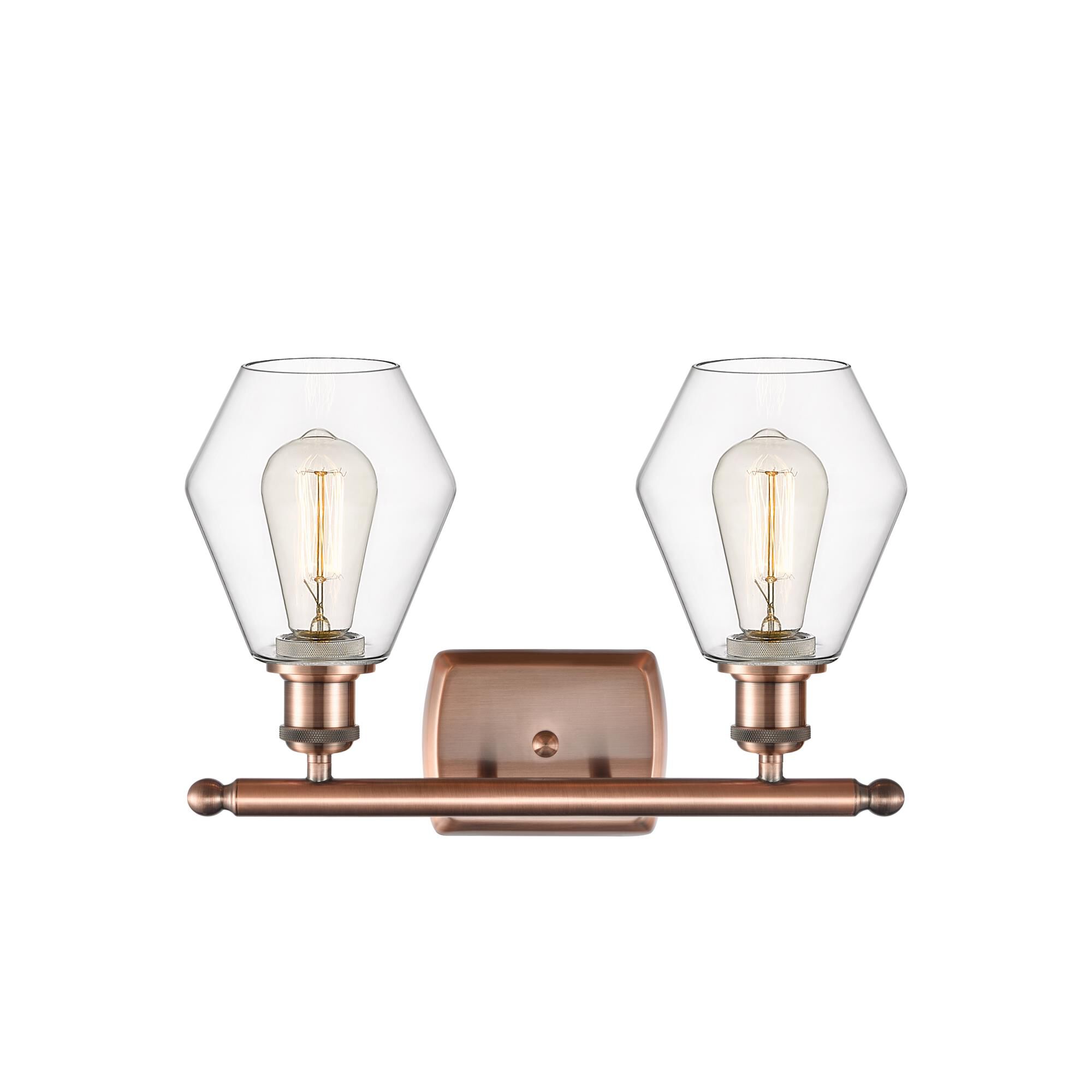 Shown in Antique Copper  finish and Clear glass