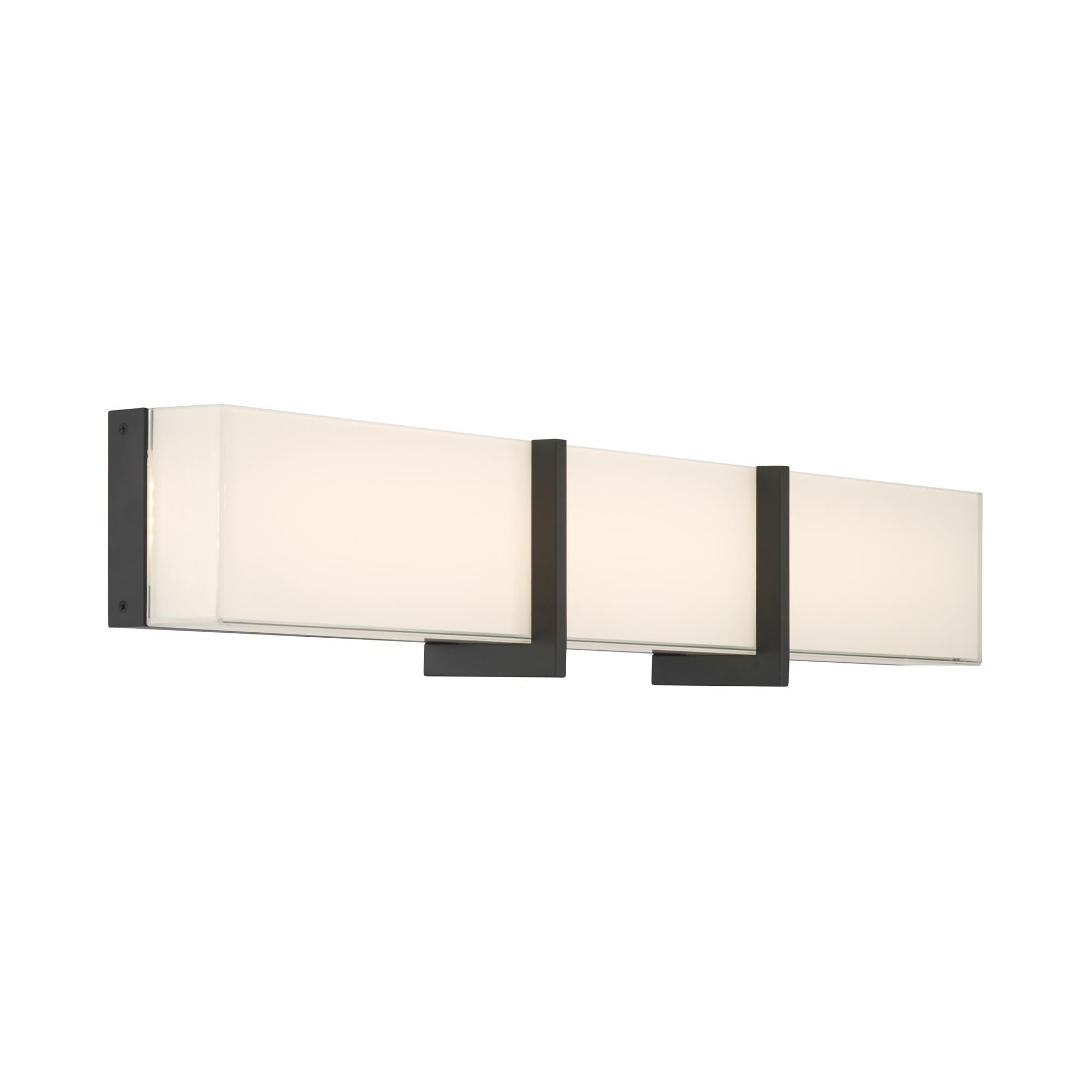 Shown in Dark Matte Black finish and White glass