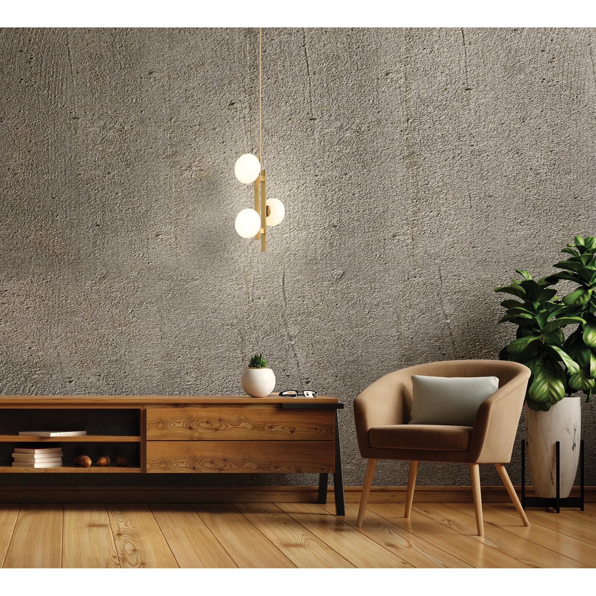 Shown in Brushed Gold finish and Opal glass