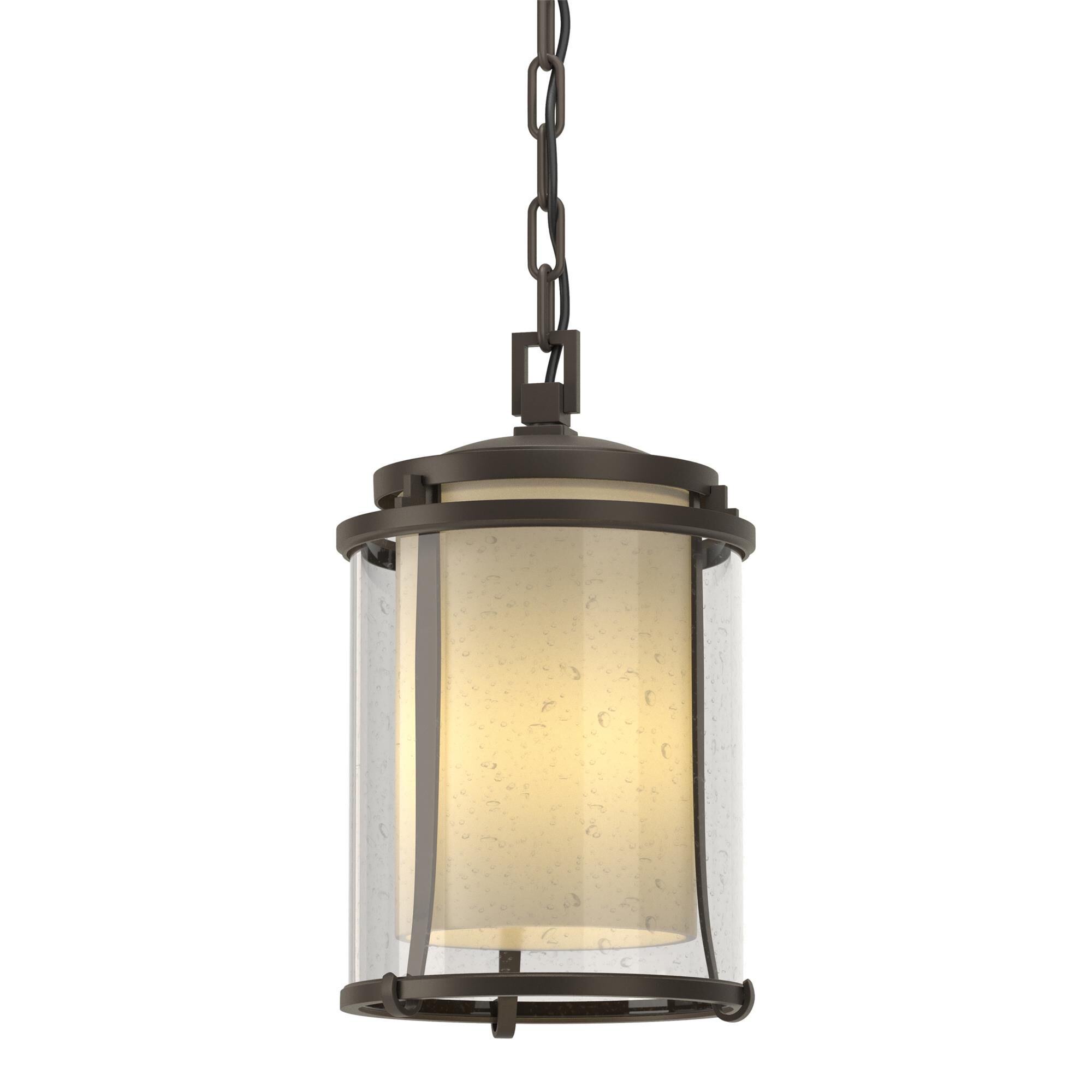 Shown in Coastal Dark Smoke finish and Opal and Seeded glass