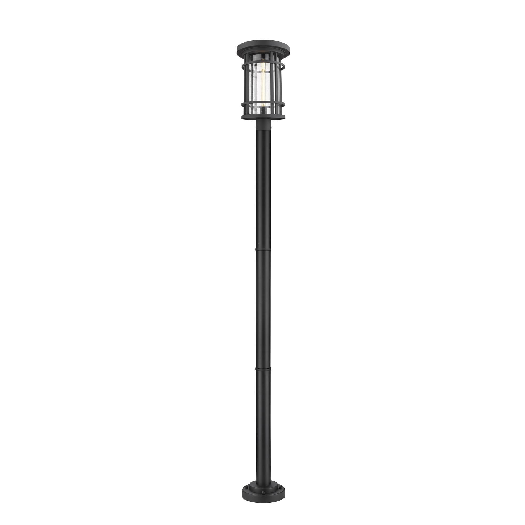 Shown in Black finish and Glass shade