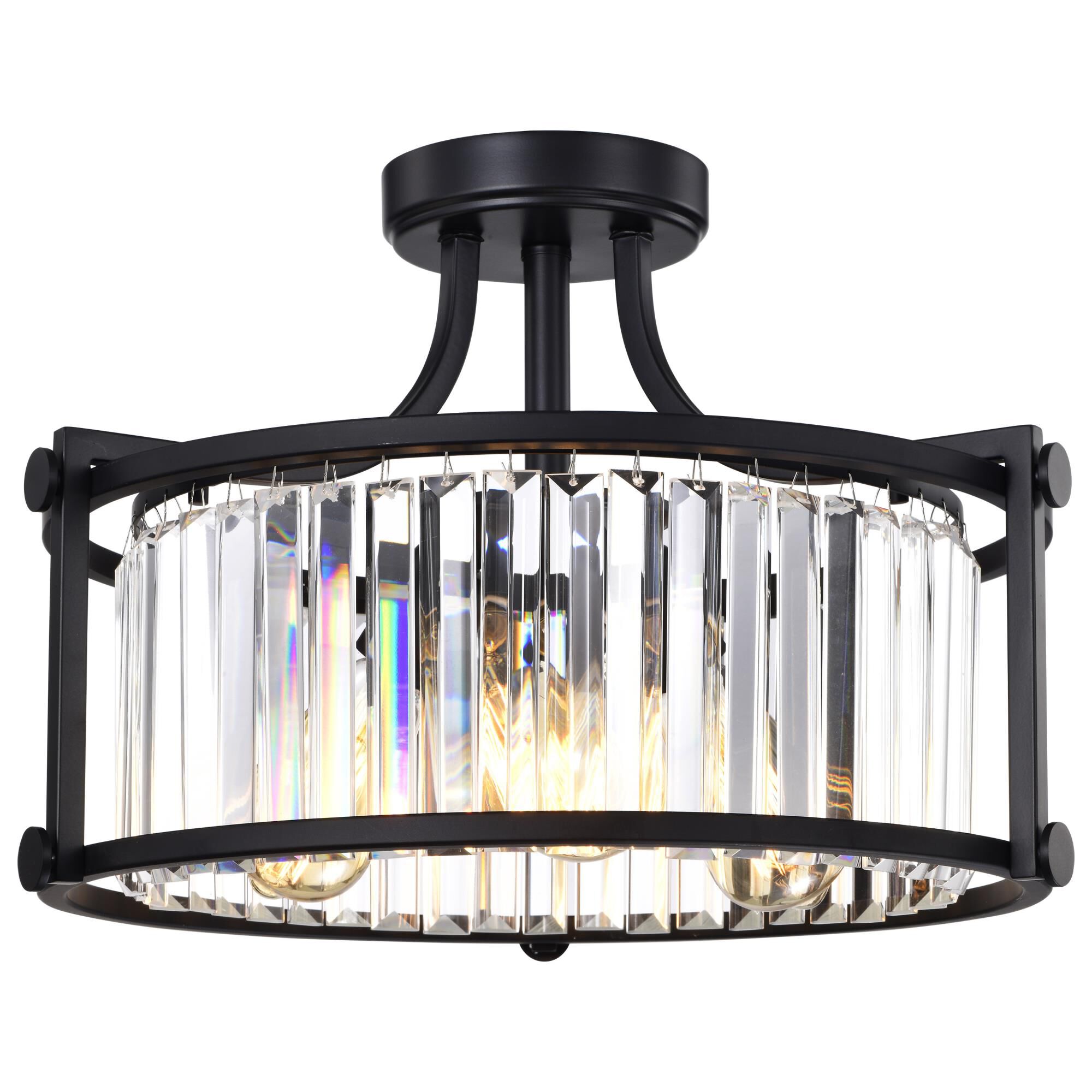 Krys 17 Inch 3 Light Semi Flush Mount by Nuvo Lighting