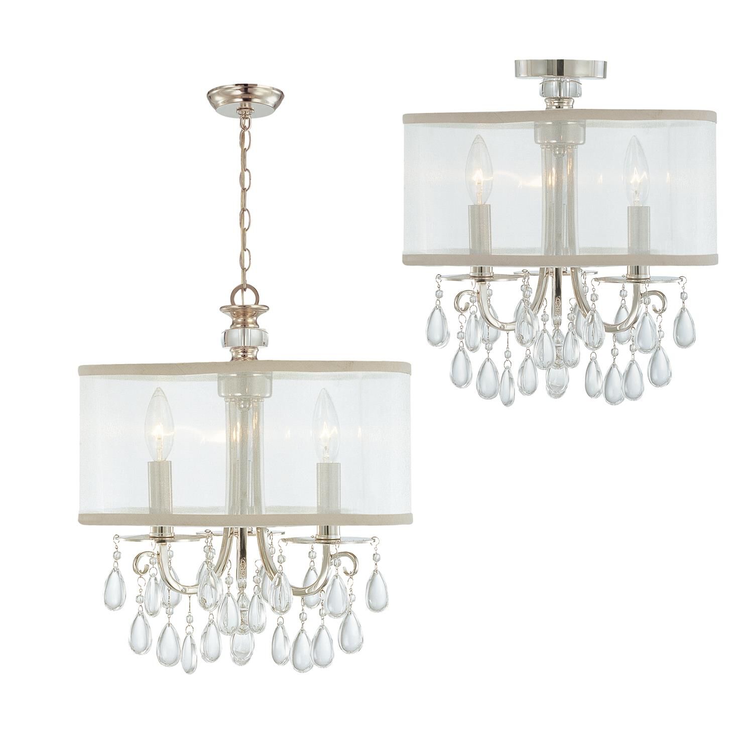 Hampton 14 Inch 3 Light Mini Chandelier by Crystorama