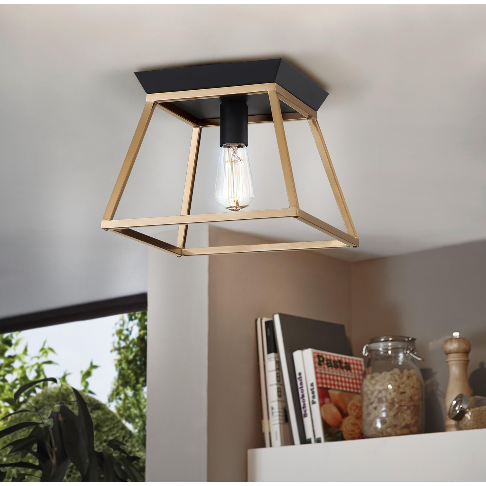 Shown in Brushed Gold And Matte Black finish