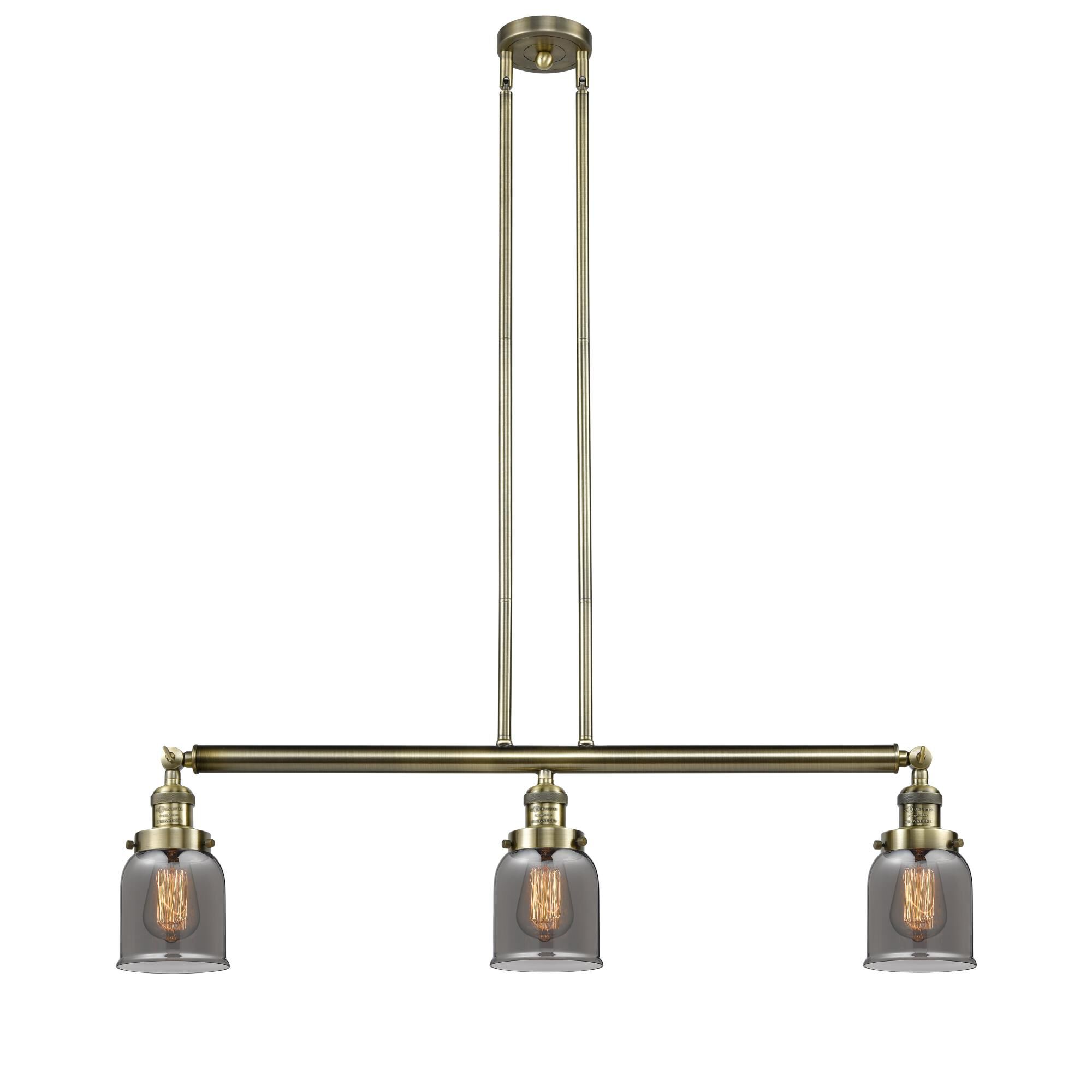 Shown in Antique Brass finish and Plated Smoked glass