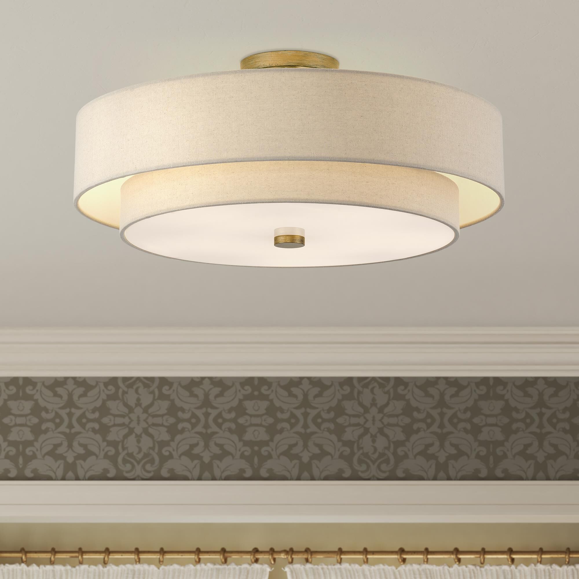 Bellingham 22 Inch Semi Flush Mount by Livex Lighting