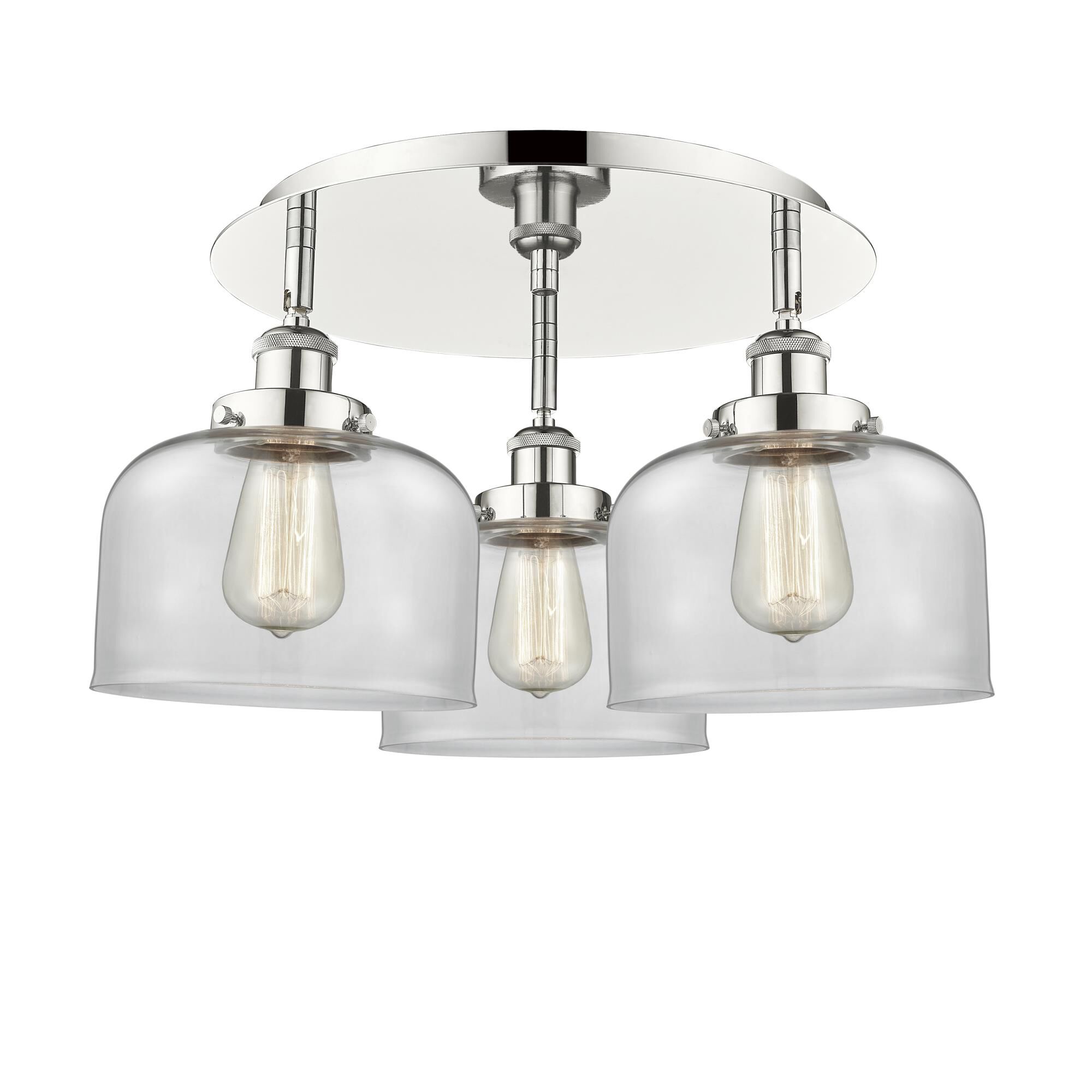 Shown in Polished Nickel finish and Clear glass