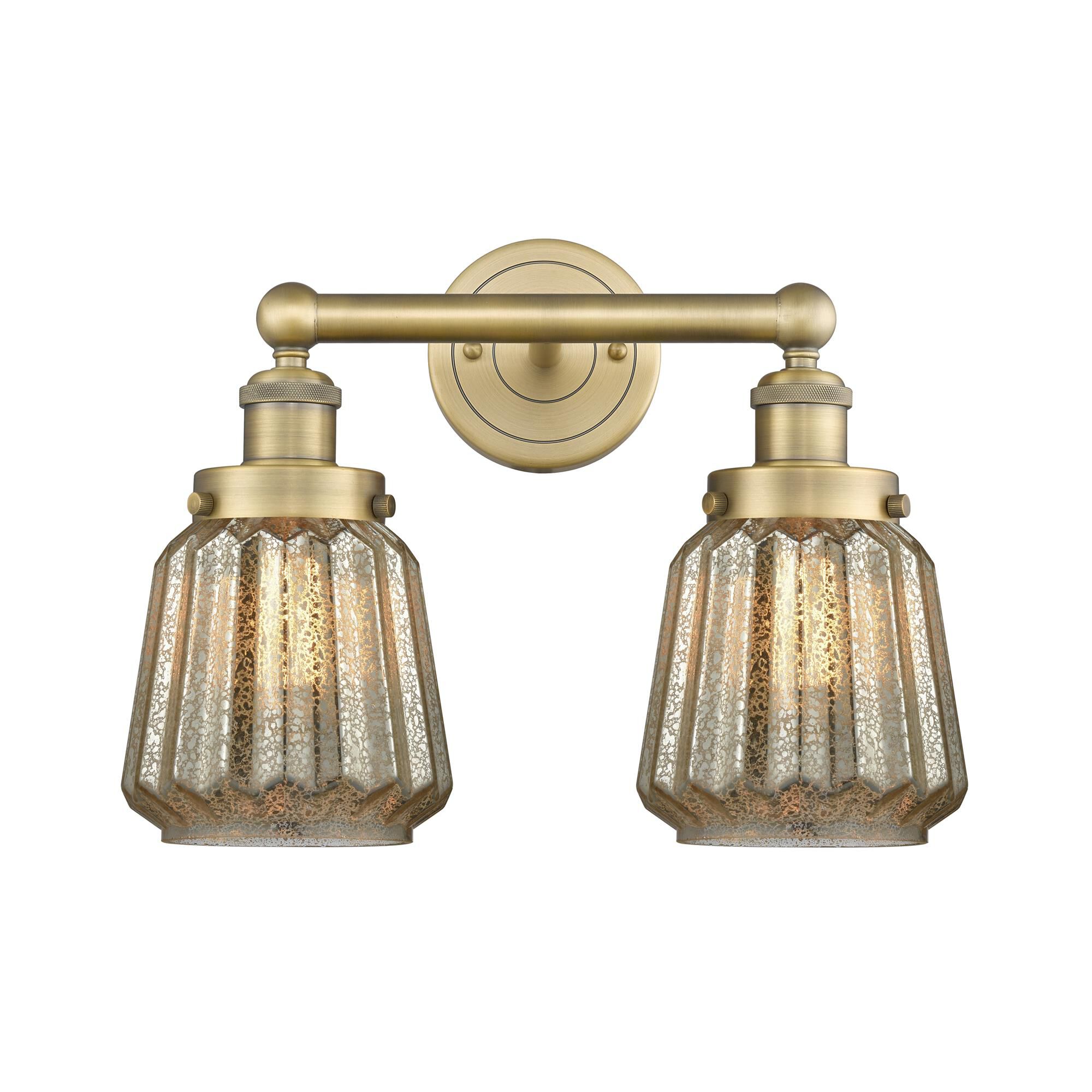 Shown in Brushed Brass finish and Mercury glass