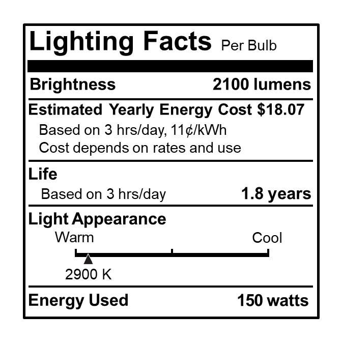 150 Watt 2900K T8 Halogen Light Bulb,
