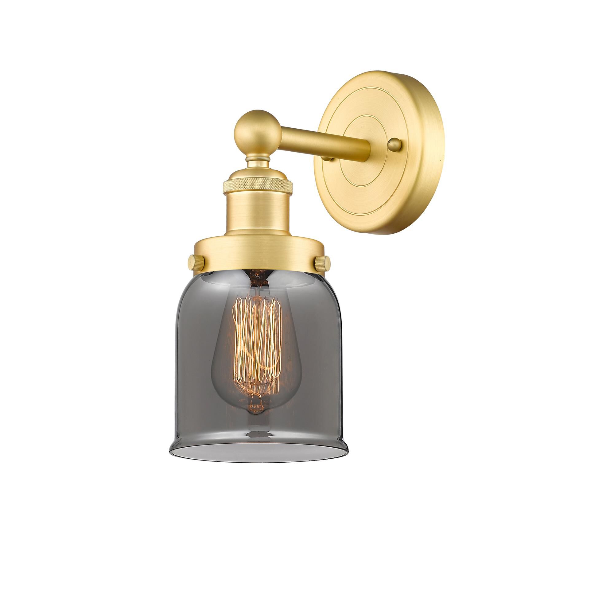 Shown in Satin Gold finish and Plated Smoke glass
