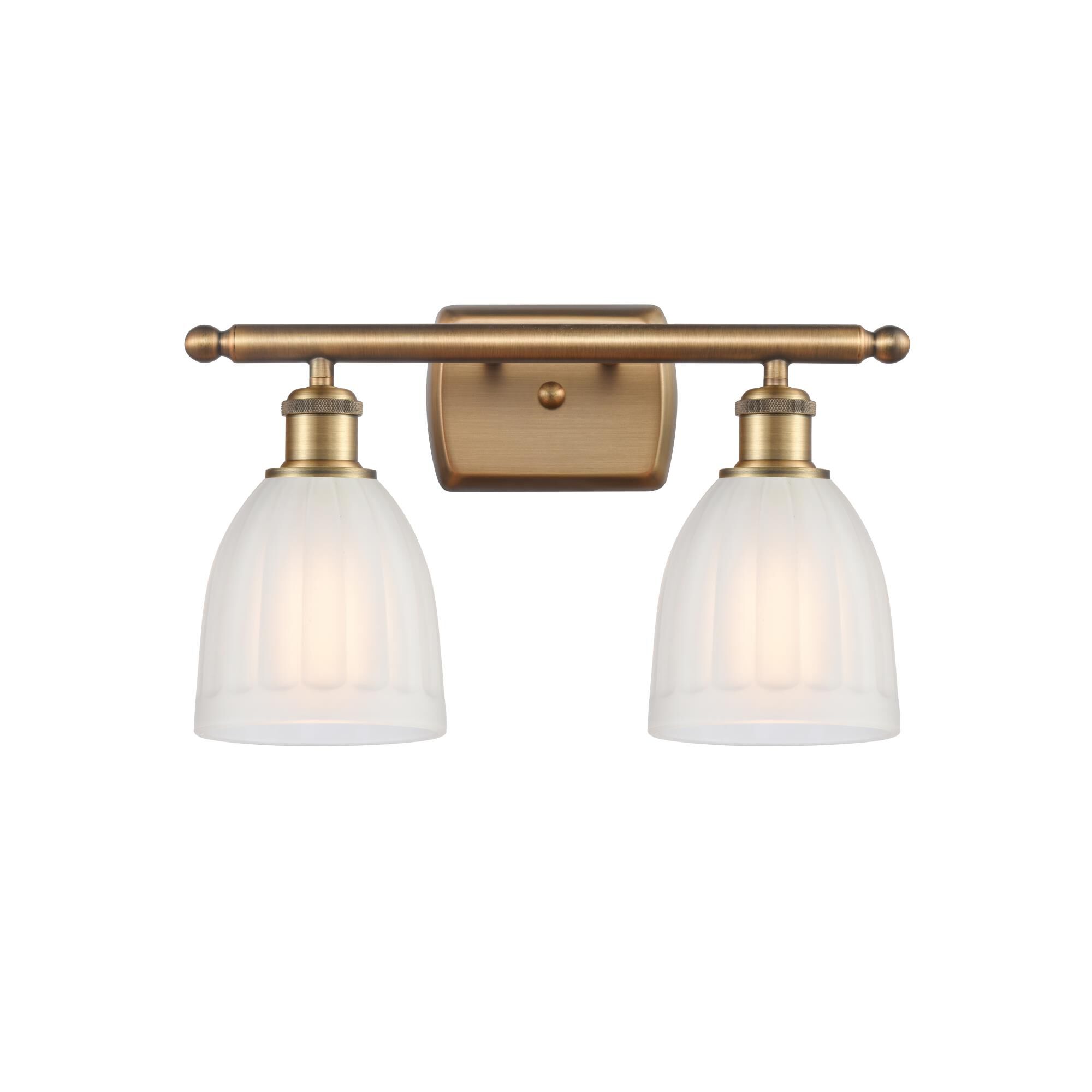 Shown in Brushed Brass finish and Drum glass and Glass shade