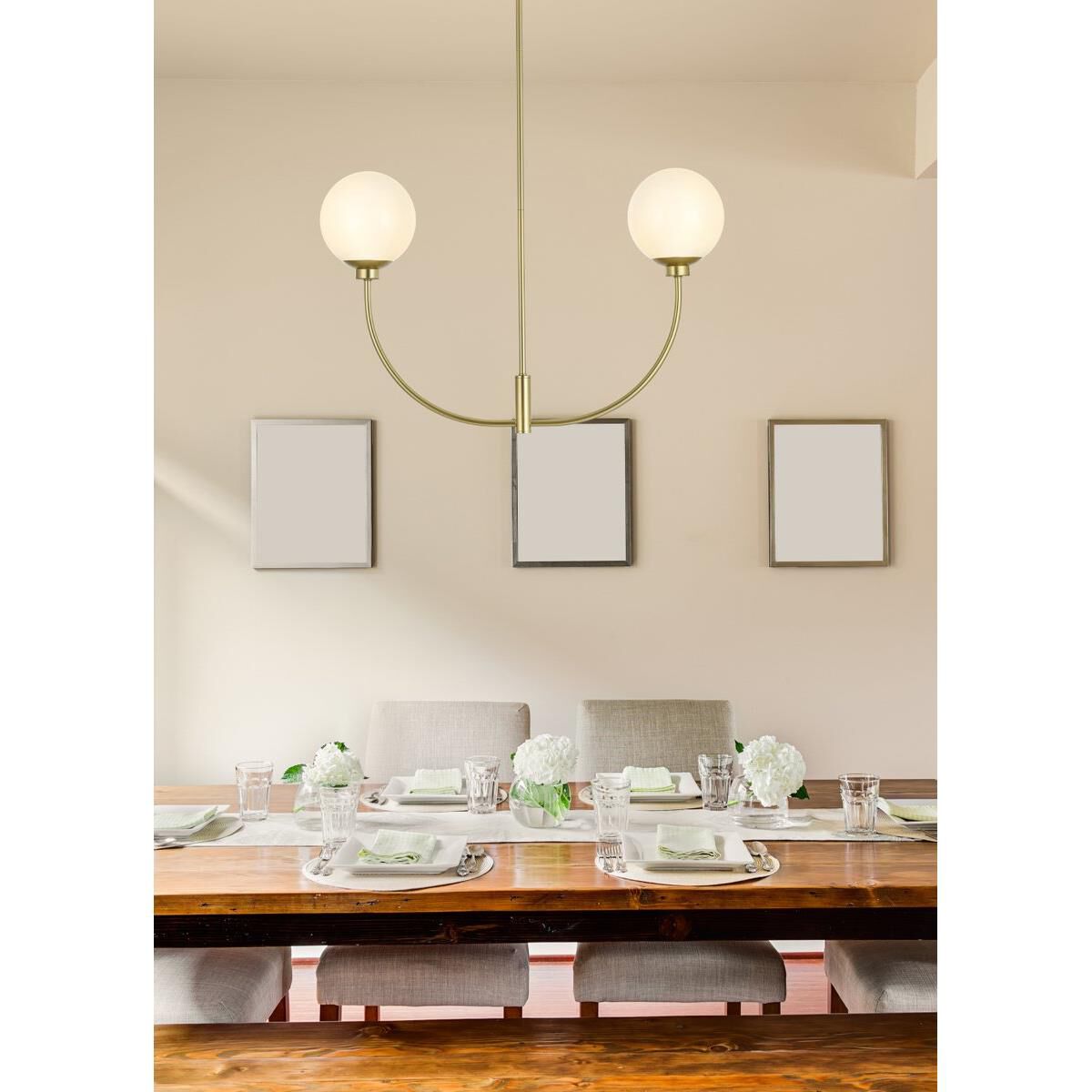 Nyomi 30 Inch 2 Light Linear Suspension Light by Elegant Lighting