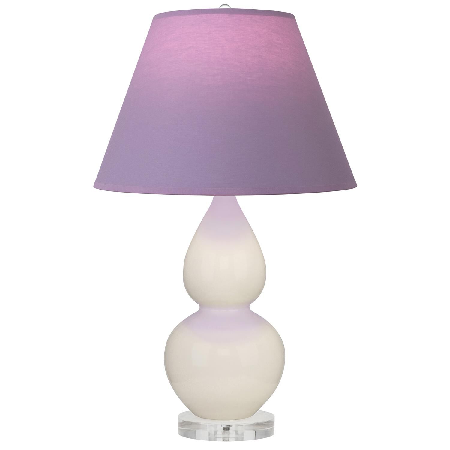 Shown in Bone finish and Lavender and Plum shade and Lucite accent