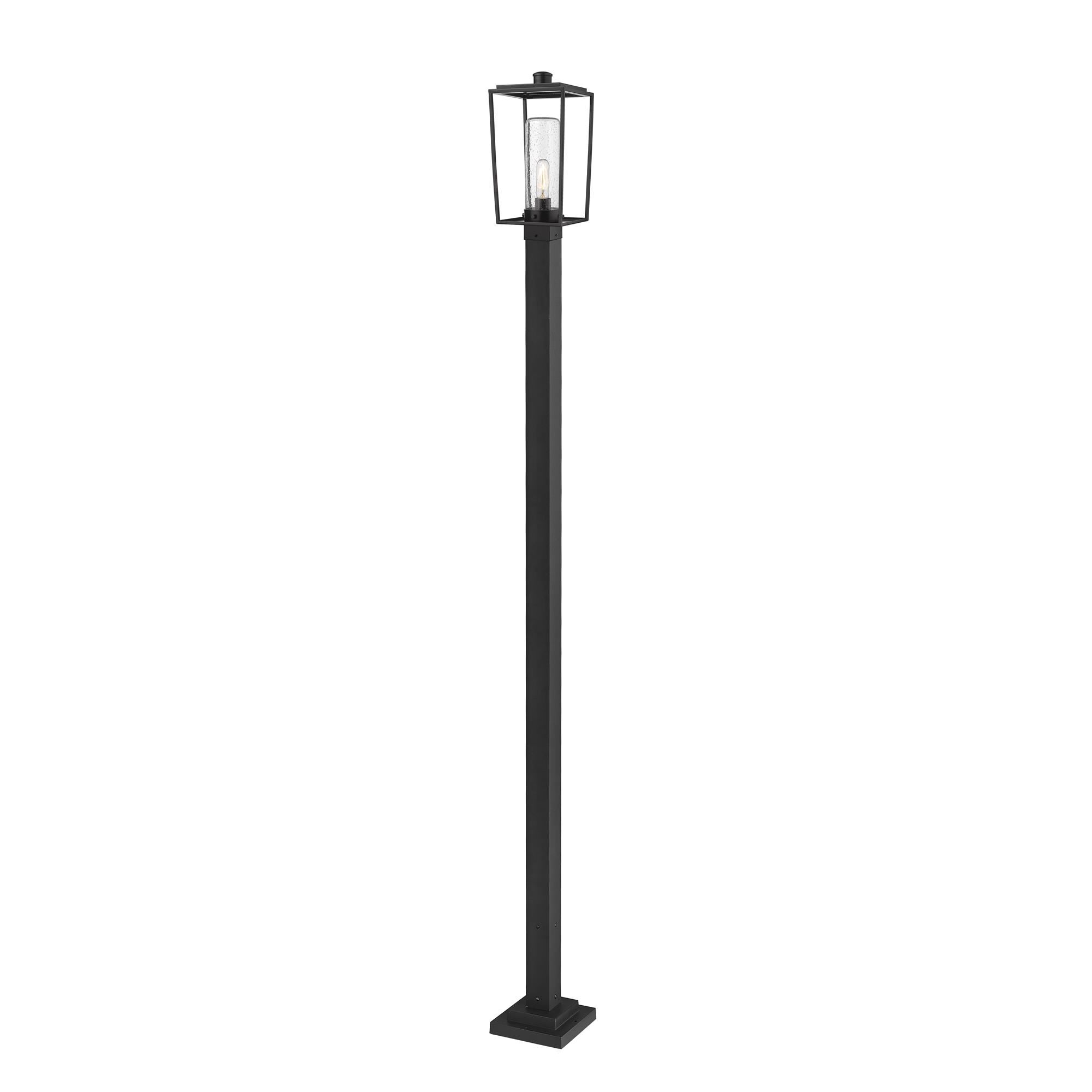 Shown in Black finish and Glass shade