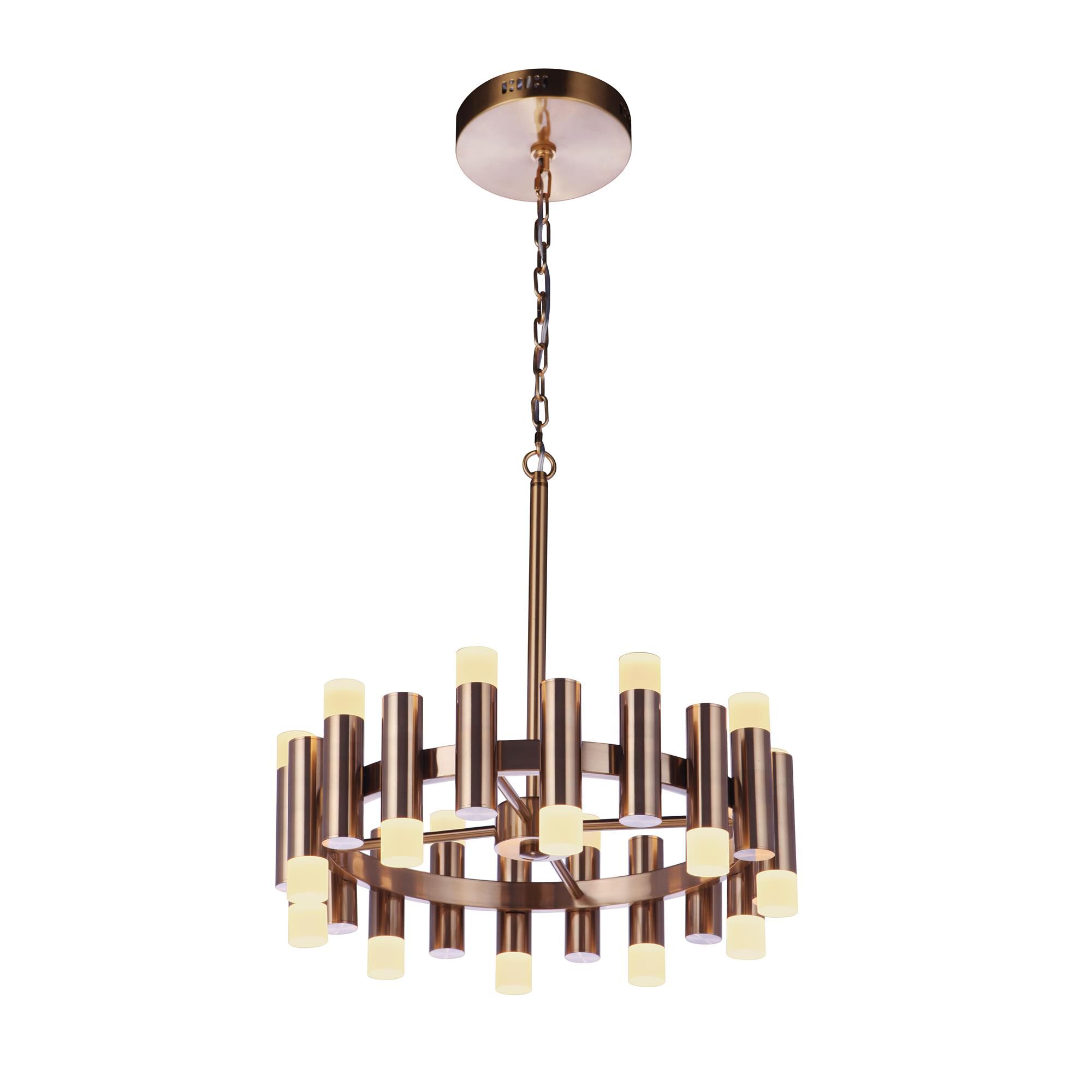 Shown in Satin Brass finish and Frosted glass