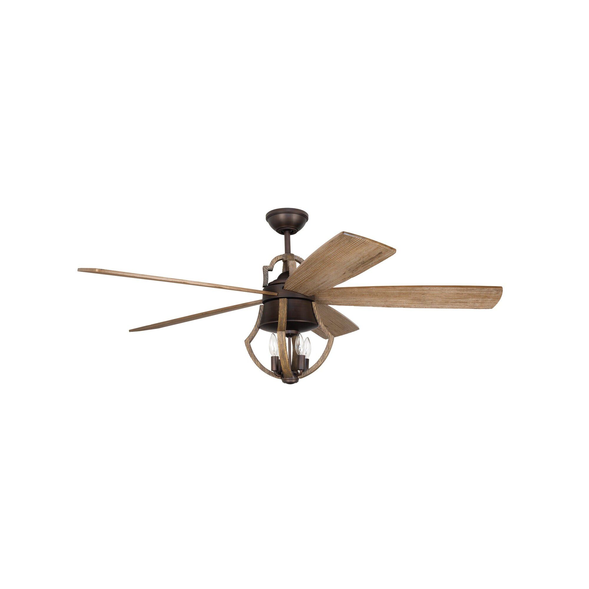 Shown in Aged Bronze Brushed/Weathered Pine finish and Exposed Bulb glass