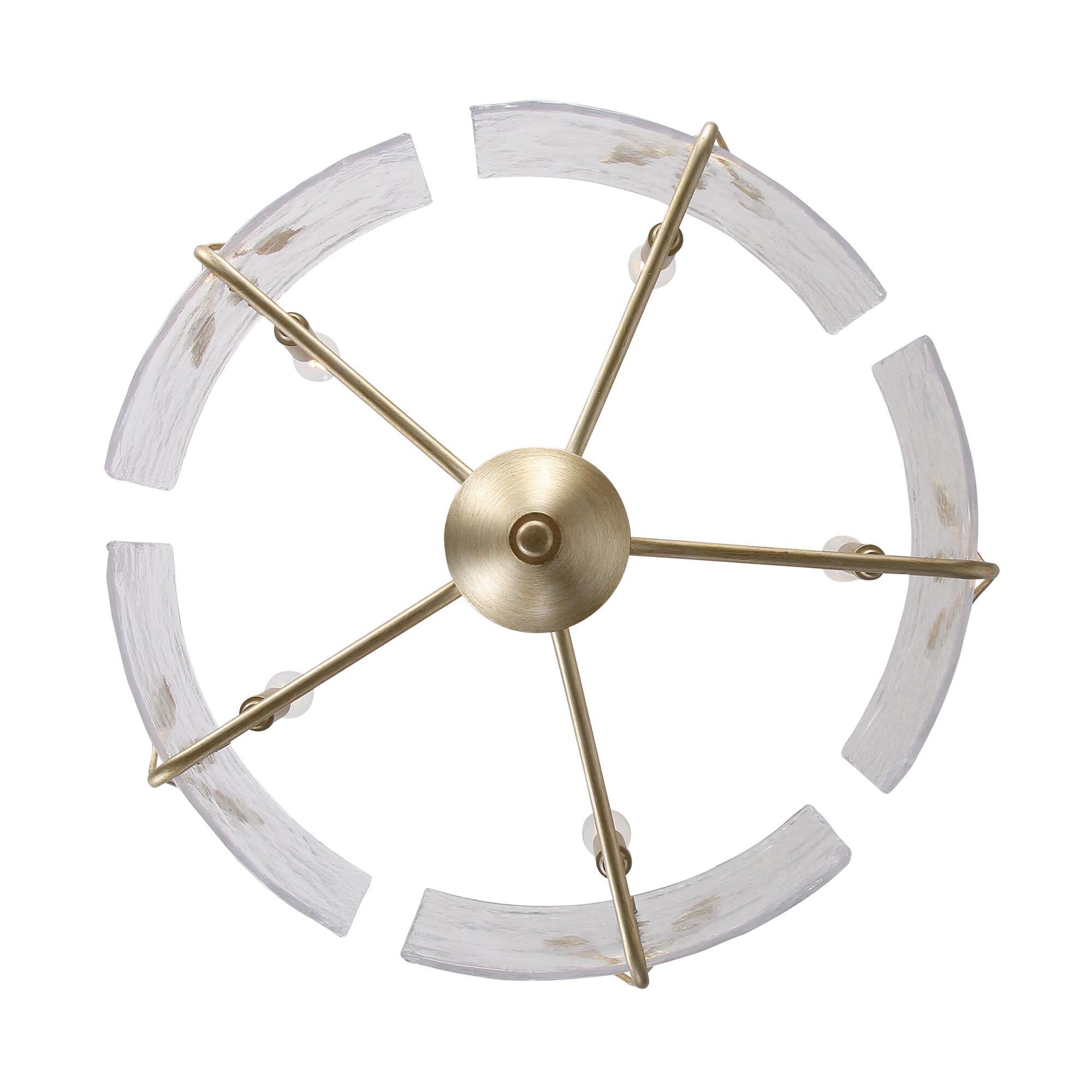 Shown in White Gold finish and Clear glass