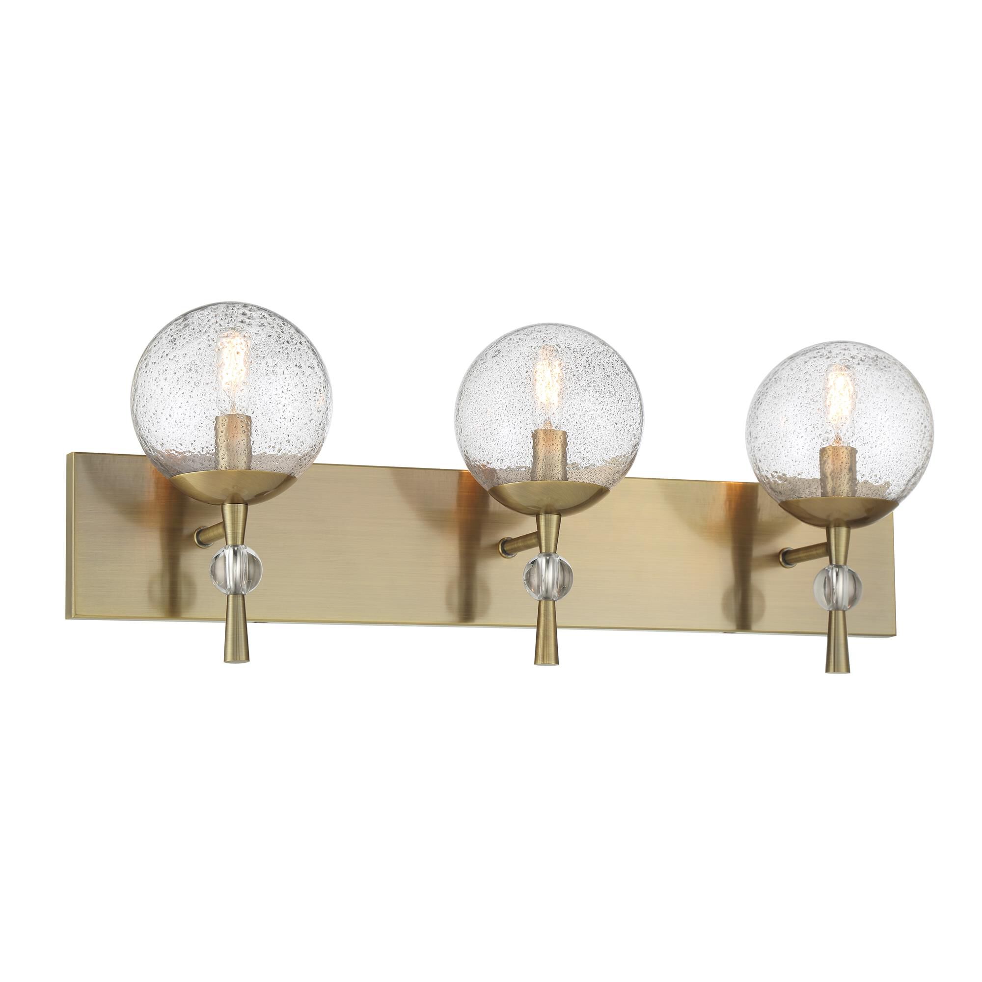 Shown in Oxidized Aged Brass finish and Clear Volcanic glass