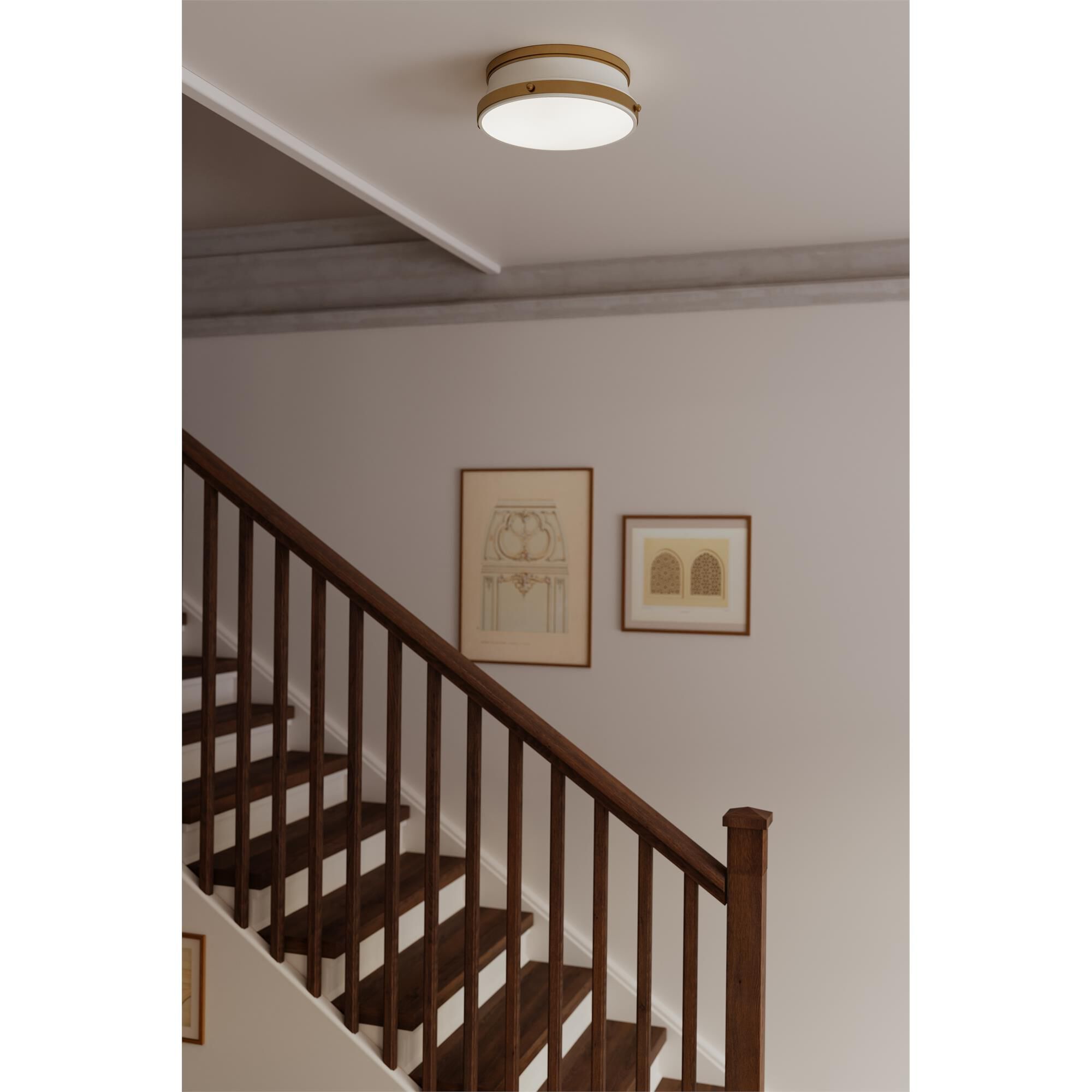 Shown in Legacy Brass and Off White finish and Etched Opal glass