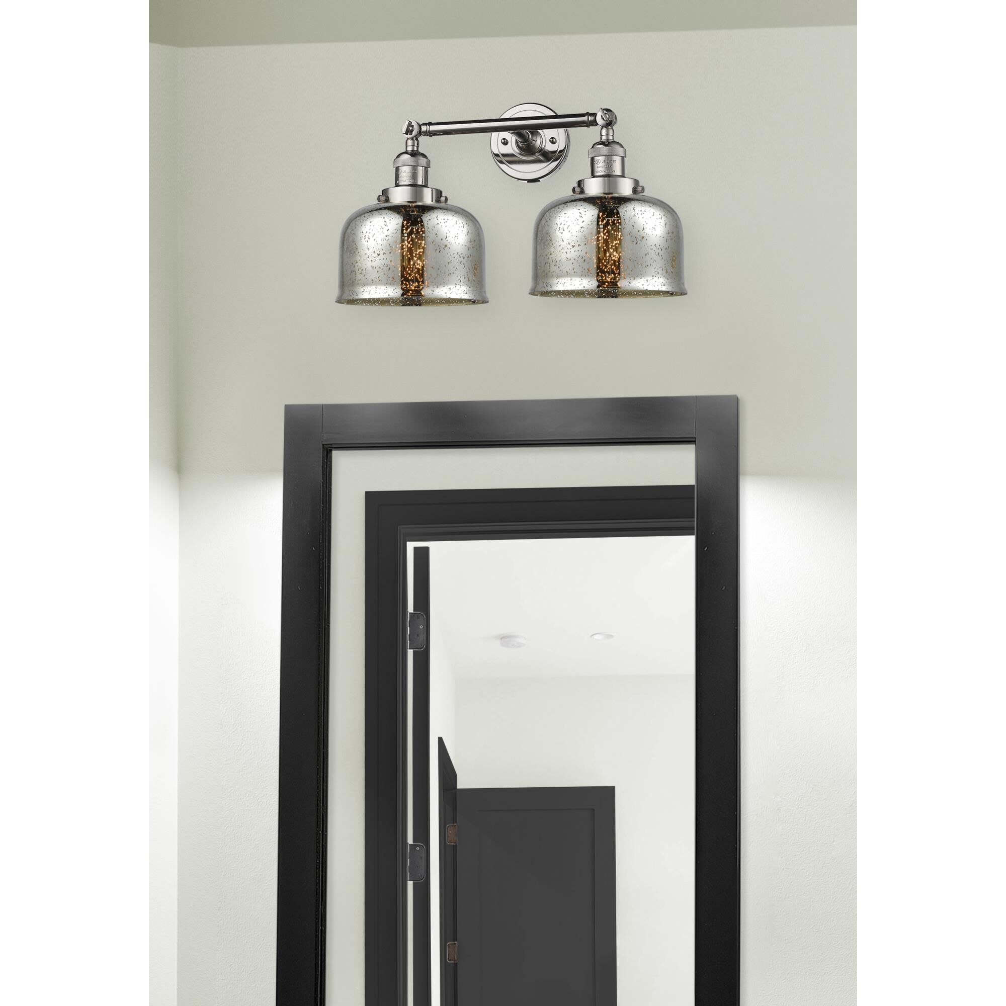 Shown in Polished Nickel finish and Silver Mercury glass