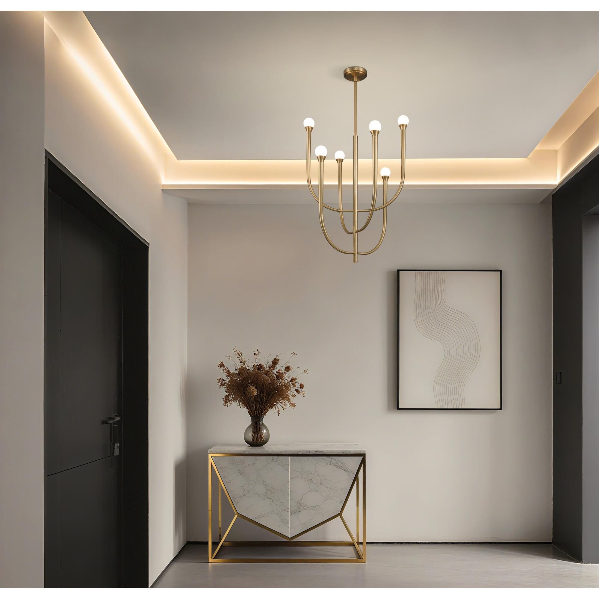 Shown in Brass finish and Opal glass