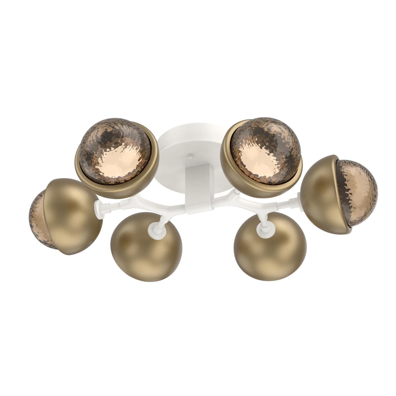 Shown in Salt White finish and Bronze glass and Gilded Brass accent