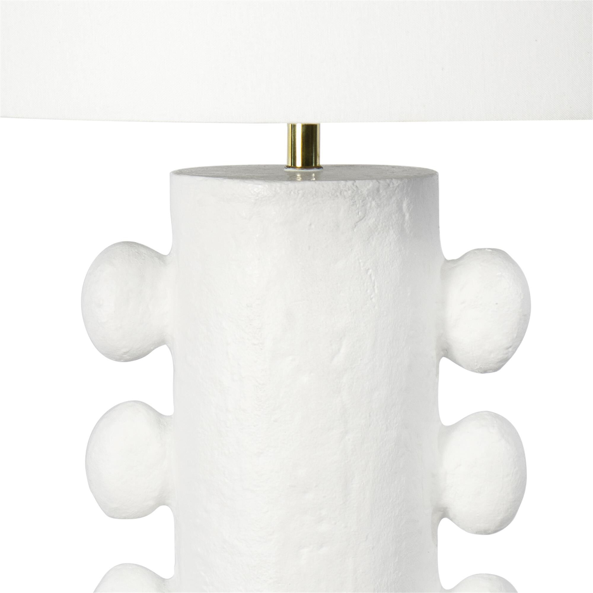 Shown in White finish and Linen shade