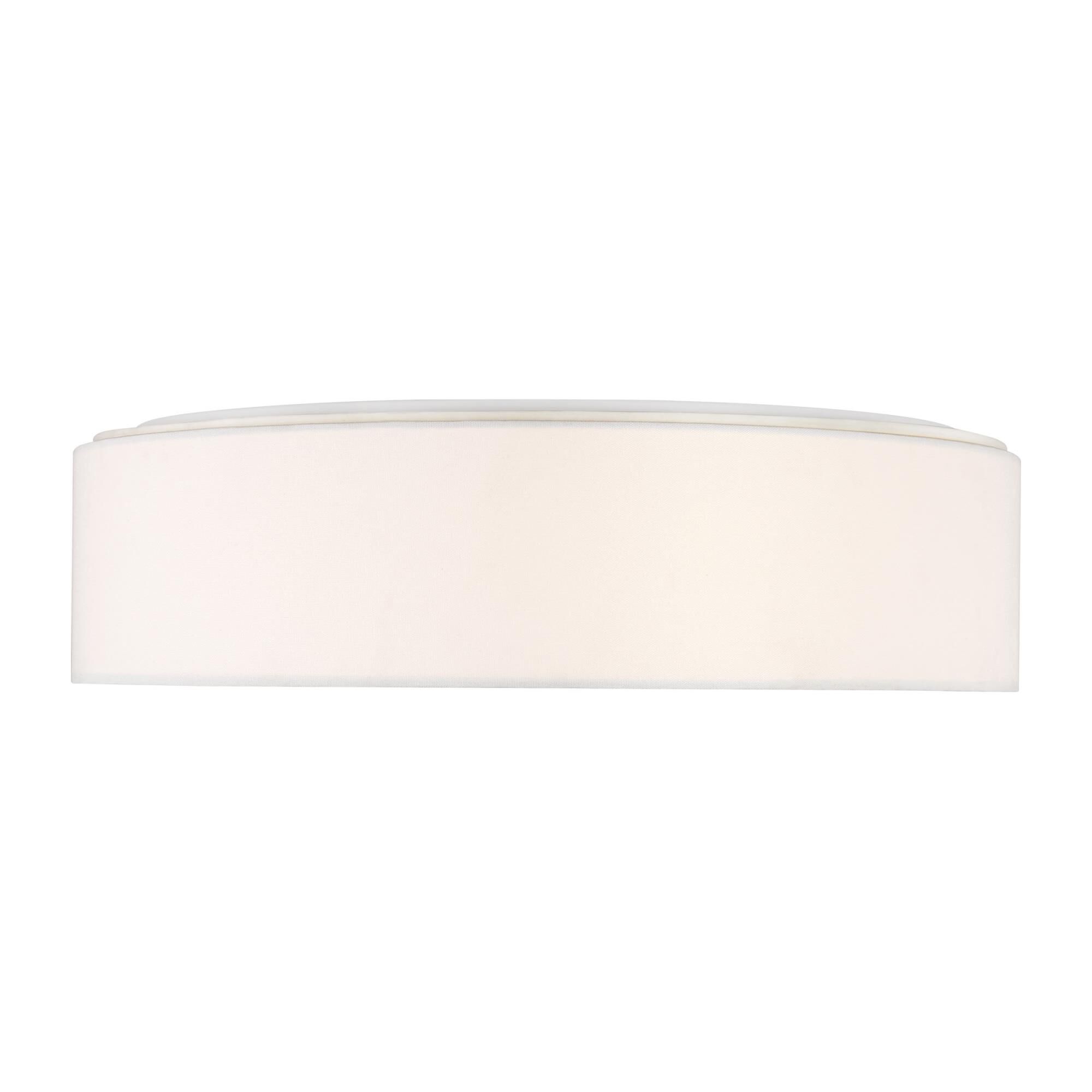 Shown in Matte White finish and White Linen Fabric shade